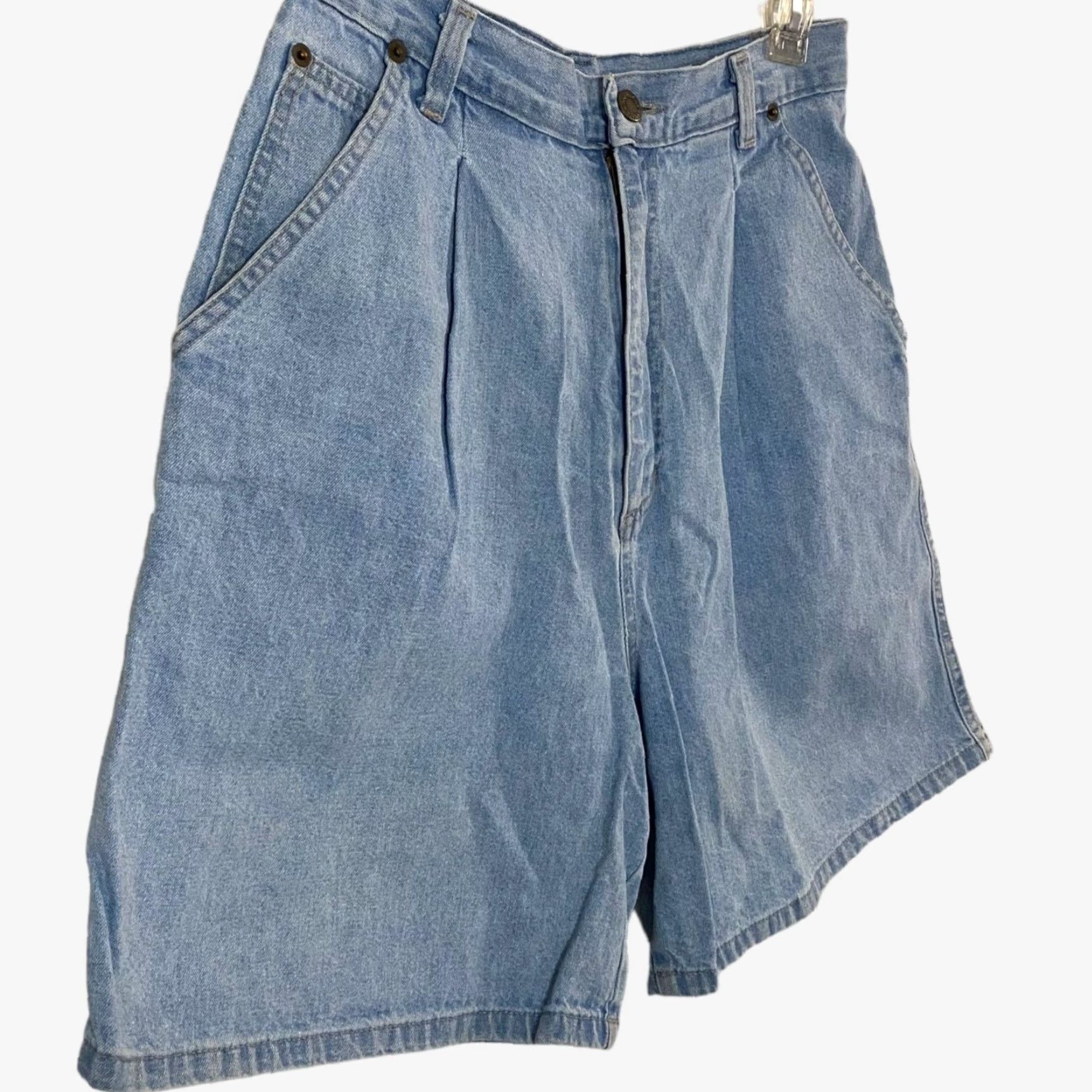 Vintage VINTAGE Casual Corner Denim Shorts Women High Waist 10 Blue 90s Mom Butt Pleated Front 100% Cotton USA Women Size 32" / US 10 / IT 46 - 2 Thumbnail