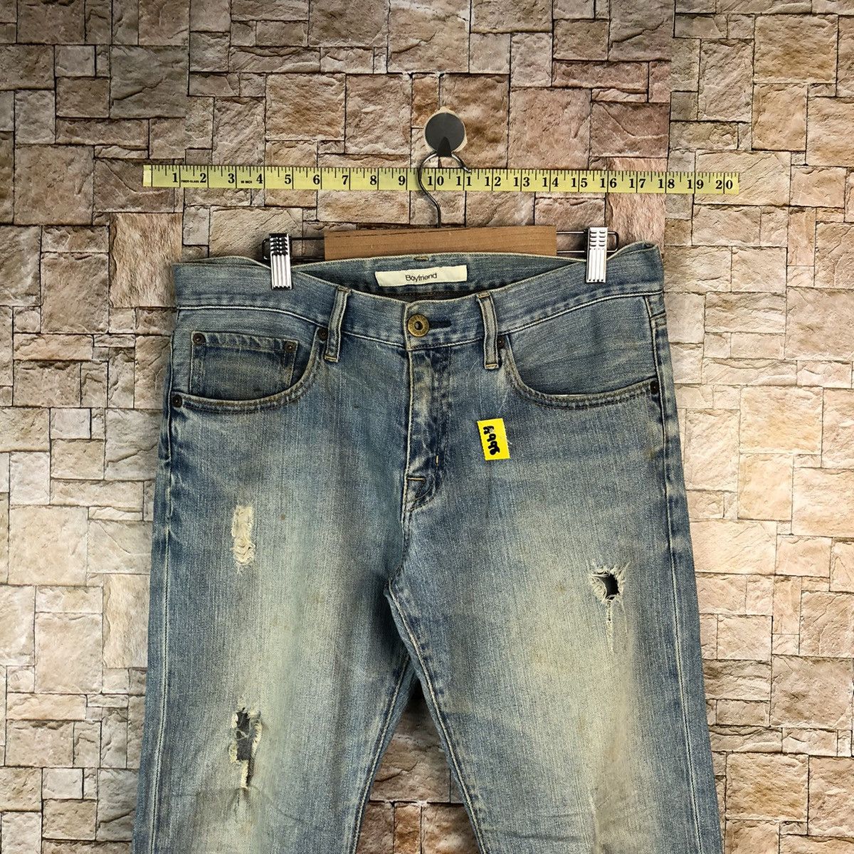 Uniqlo Uniqlo Boyfriend Blue Distressed Denim Pants #A998 Size US 32 / EU 48 - 4 Thumbnail