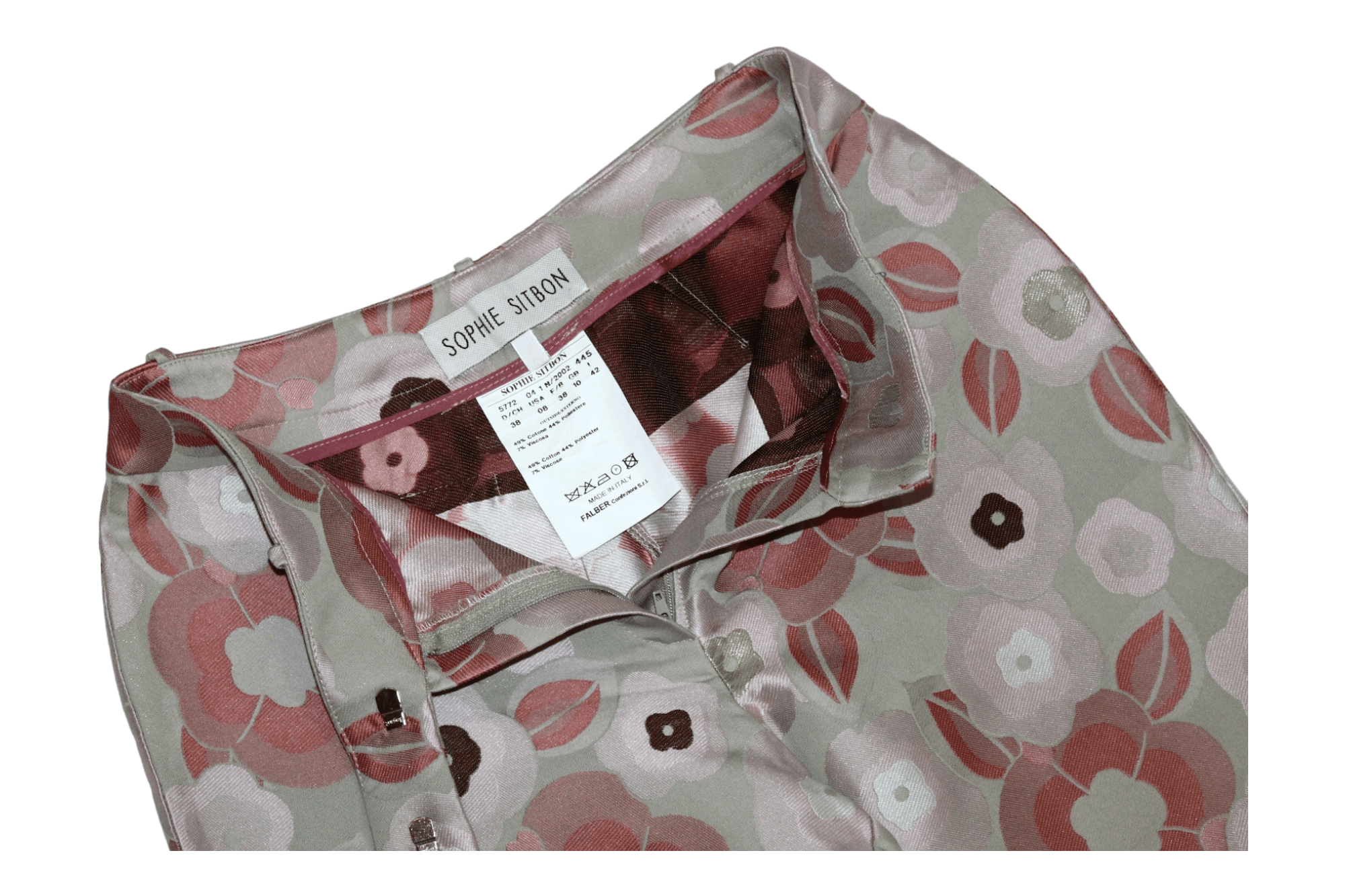 Martine Sitbon Sophie Sitbon Paris Floral Patterns Satin Fabric Luxury Pant Size 27" / US 4 / IT 40 - 11 Thumbnail