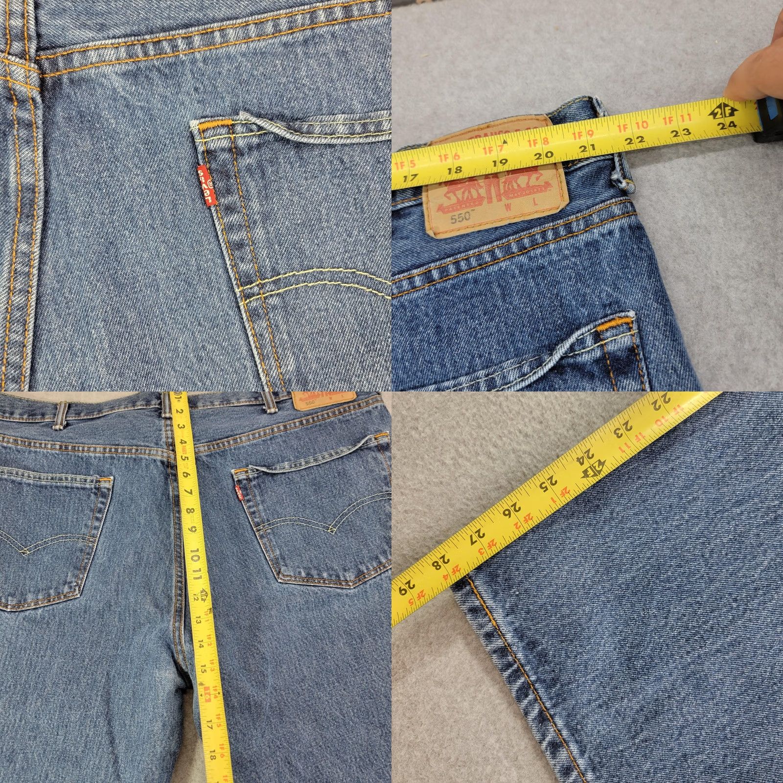 Levi's Levi's 550 Jeans Mens 44x30 Blue Relaxed Fit Tapered Leg Medium Wash Denim Pants Jeans Size US 44 / EU 60 - 8 Thumbnail