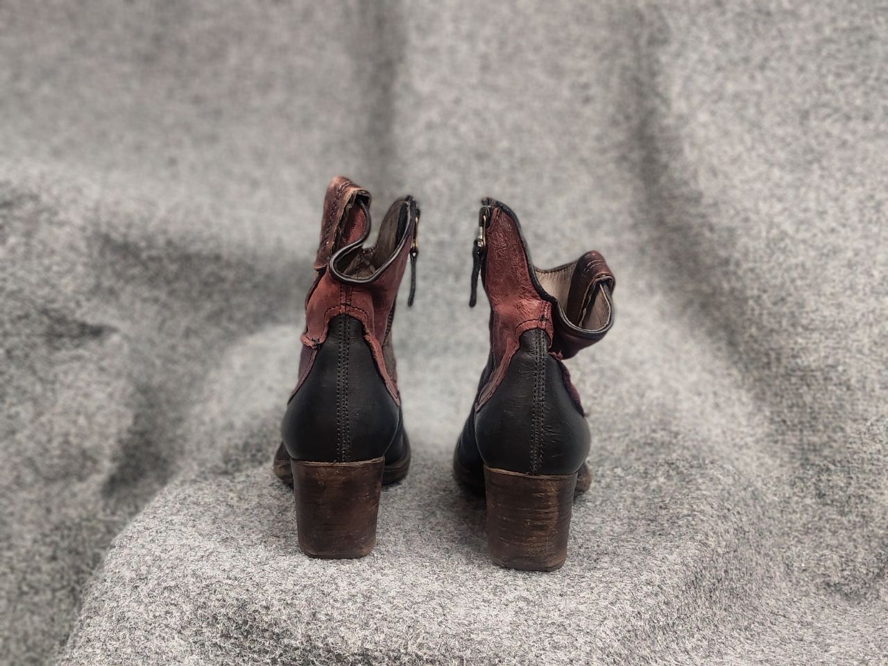 A.S.98 A.S.98 Vintage Boho AirStep Leather Ankle Heel Zip Boots Size US 9 / IT 39 - 11 Thumbnail