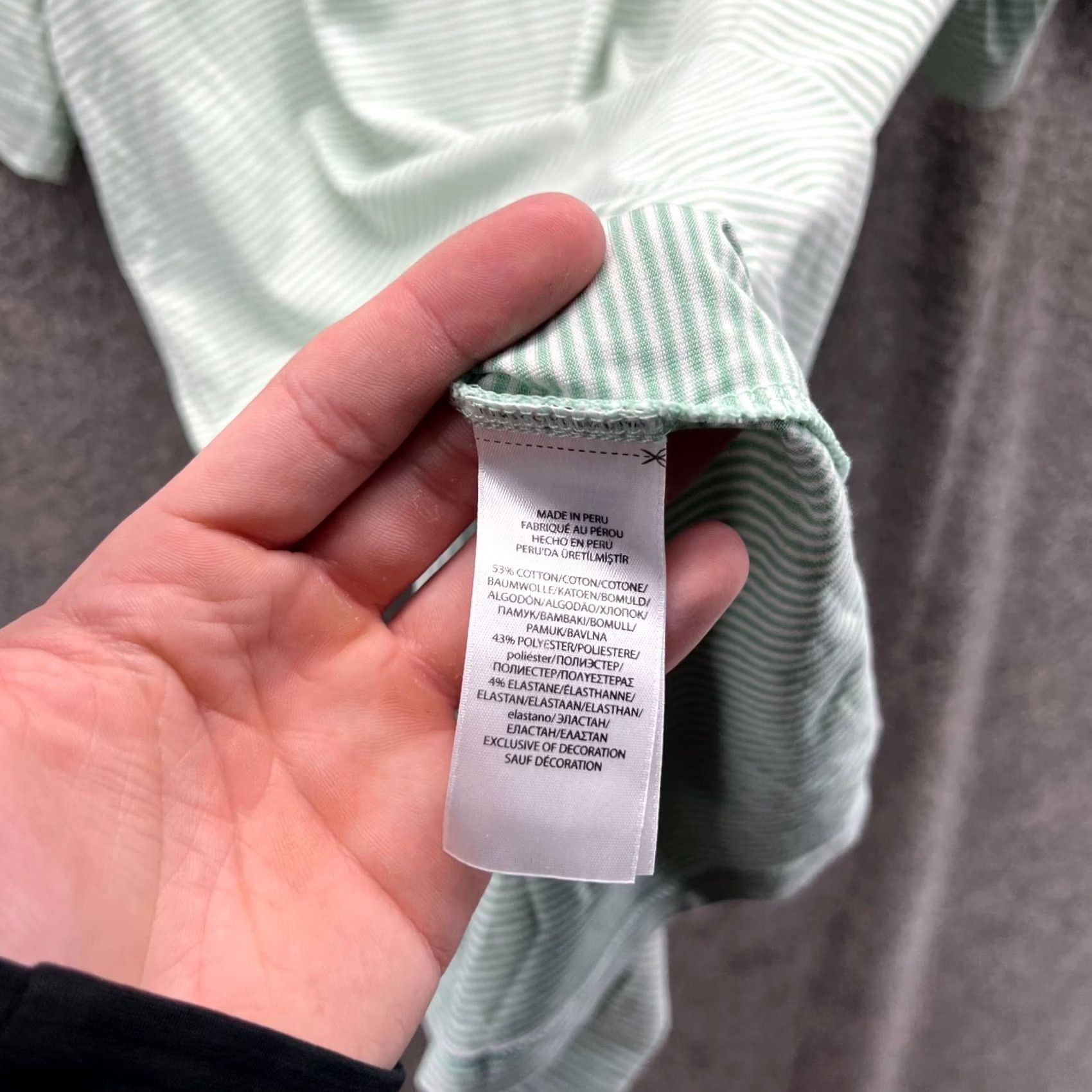 Ralph Lauren VINTAGE Ralph Lauren Polo Shirt Men Small Green Striped Golf Preppy Button Collar Short Sleeve Casual Shirt Mens Polo Shirt Size 36R - 4 Thumbnail