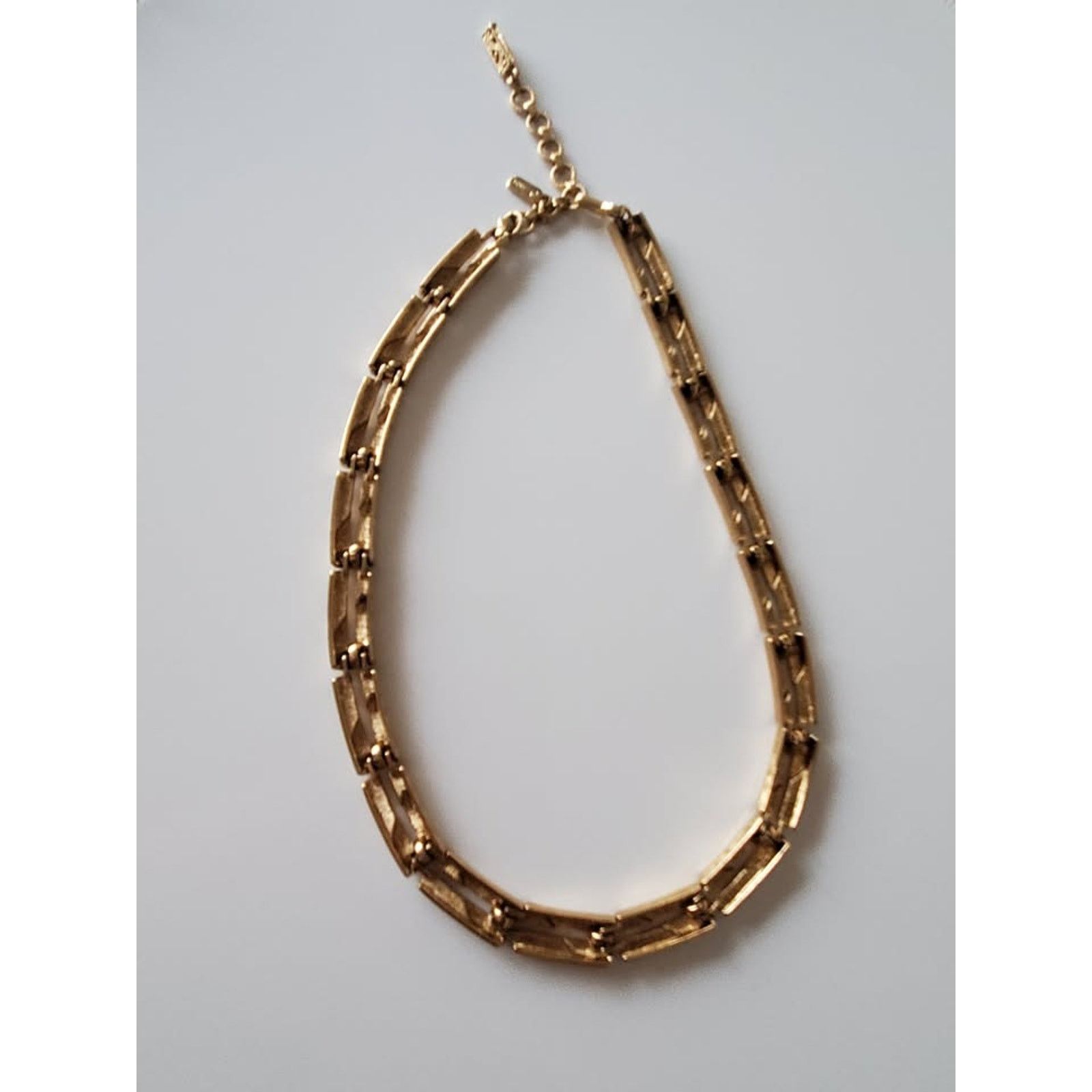 Monet Vintage Monet Gold Tone Long Rectangle Link Choker Necklace Size ONE SIZE - 5 Thumbnail