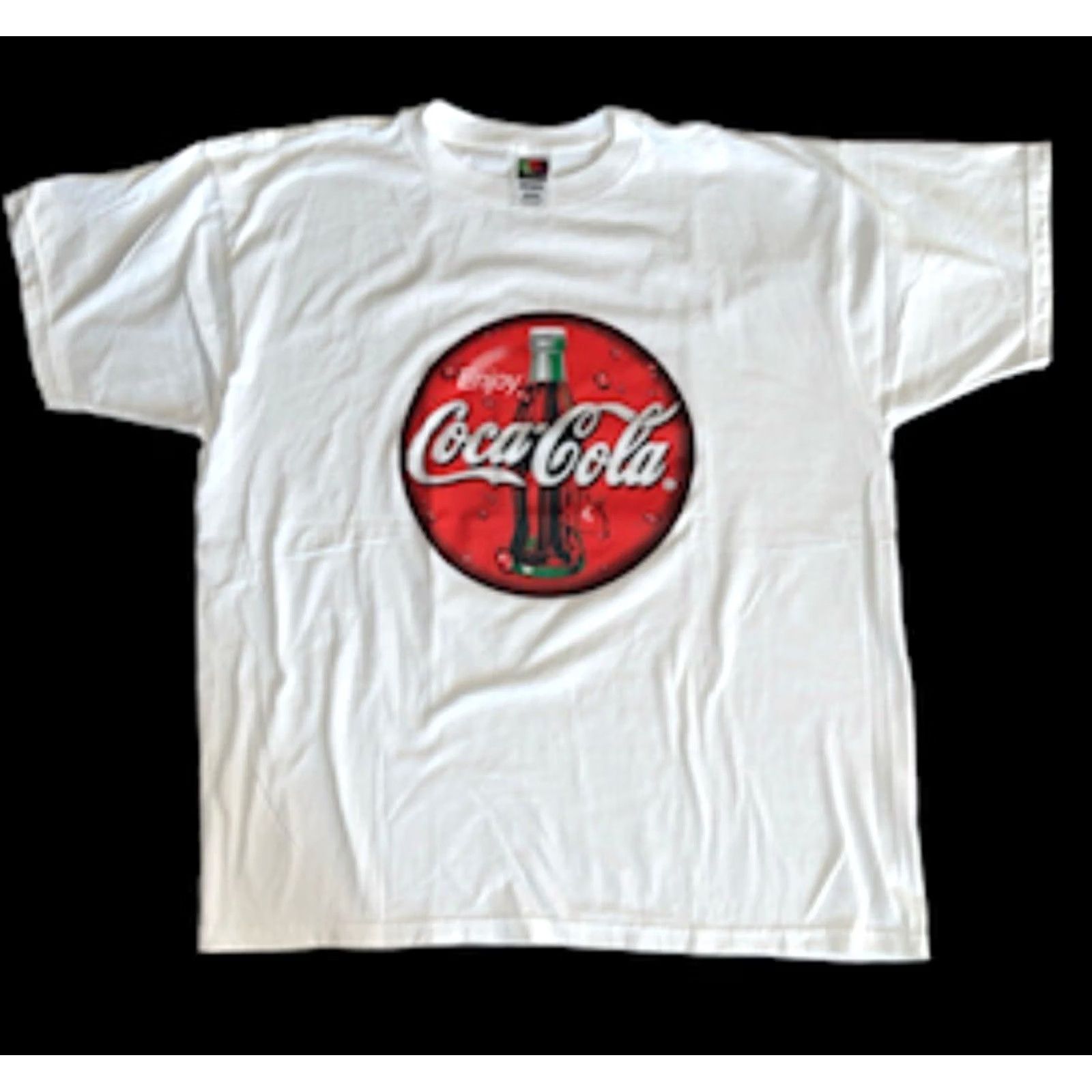 Fruit Of The Loom VINTAGE Fruit of the Loom Men’s XL T-Shirt White Coca Cola Enjoy Coke Shirt Adults XL White Coca-Cola 90s Classic Soda Logo Vintage Mens Size US XL / EU 56 / 4 - 2 Thumbnail