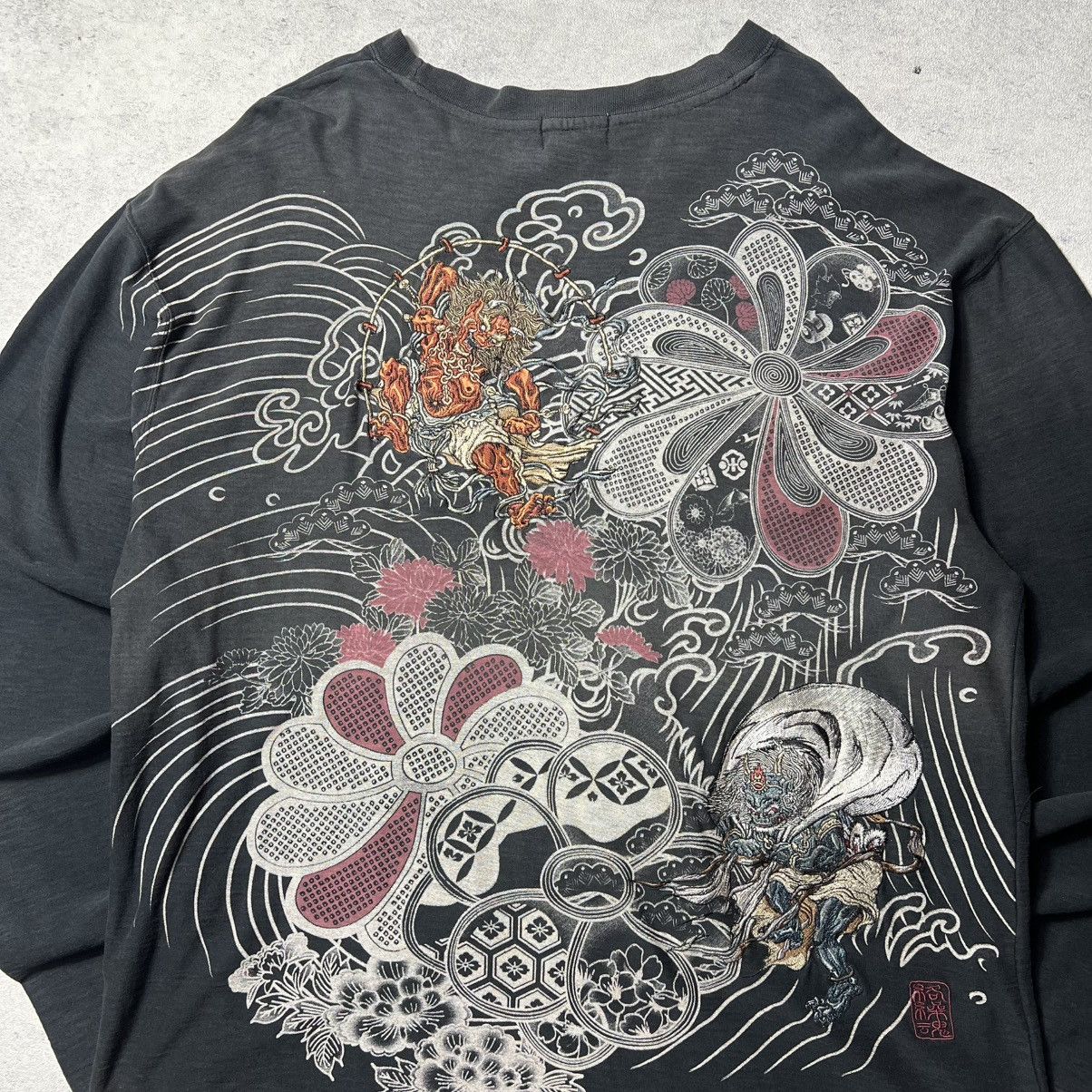 Japanese Brand Crazy Karakuri Tamashii Y2k Printed Beautiful Faded Shirt Size US XXL / EU 58 / 5 - 3 Thumbnail