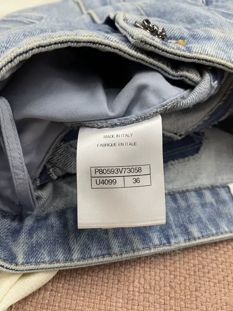 Chanel Chanel 25K bow blue denim skirt short skirt Size 24" / US 00 / IT 34 - 6 Thumbnail