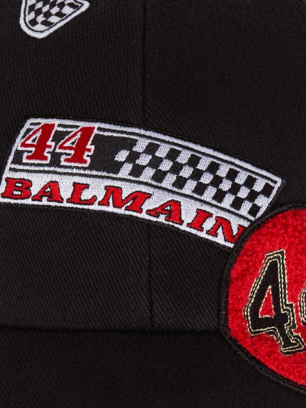 Balmain o1s1wg111025 Size: OS/Racing Cotton Cap in Black Size ONE SIZE - 4 Thumbnail