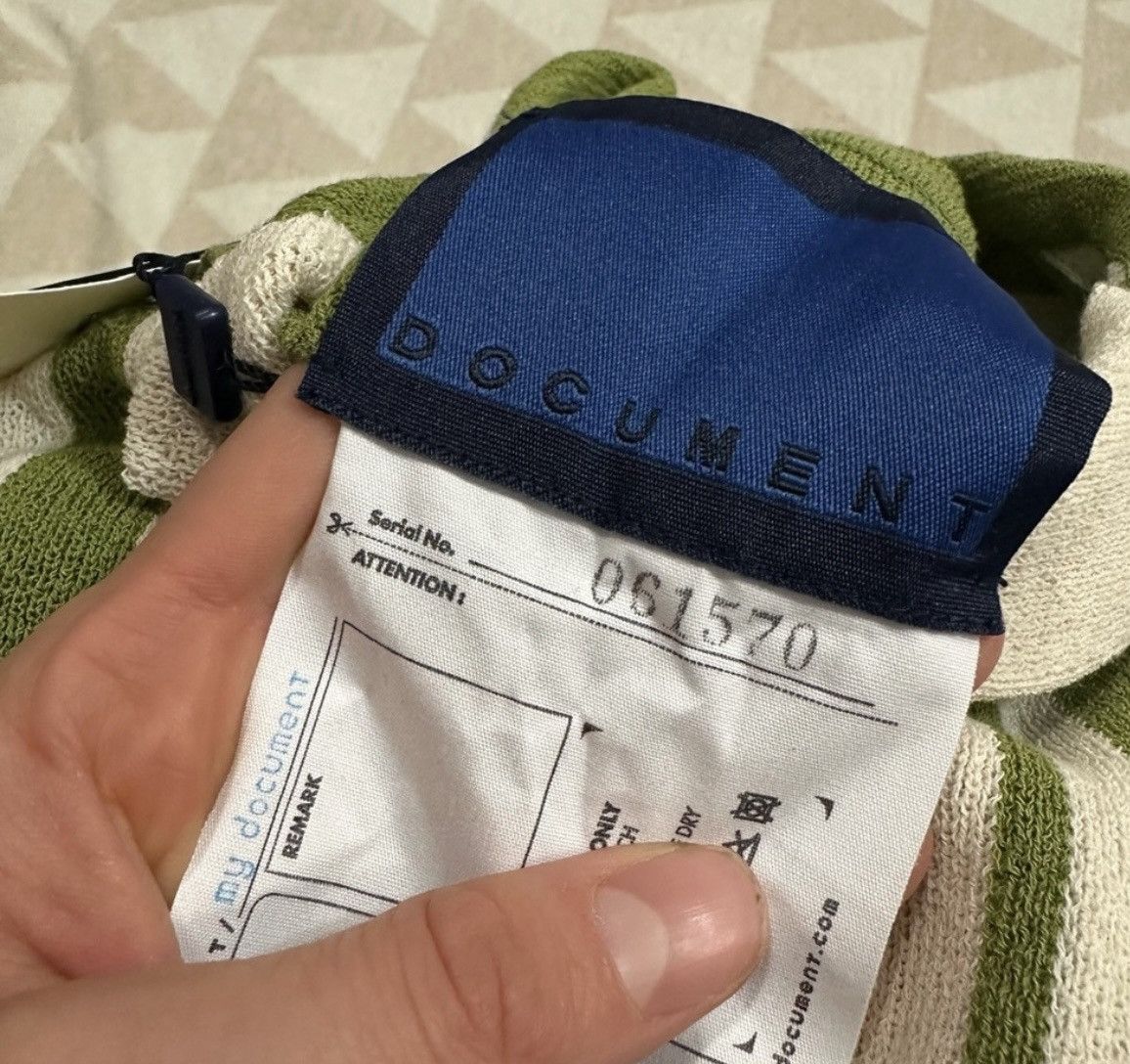 Document DOCUMENT Green & Off-White Intarsia Knitting Stripe Shirt Size US L / EU 52-54 / 3 - 4 Thumbnail
