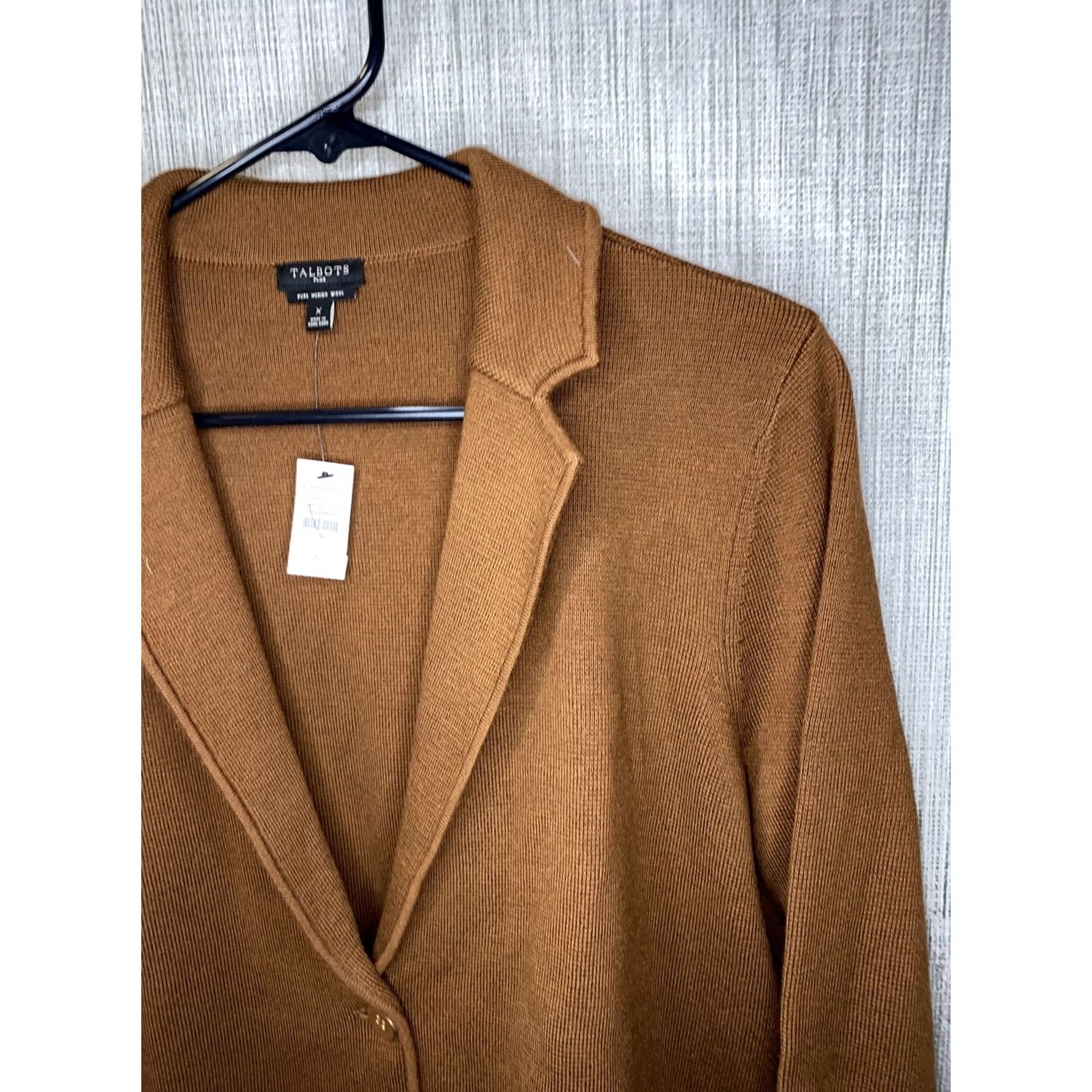 Talbots Talbots Plus Womens Sweater Size X Brown Merino Wool 2 Button NWT Size XL / US 12-14 / IT 48-50 - 2 Thumbnail