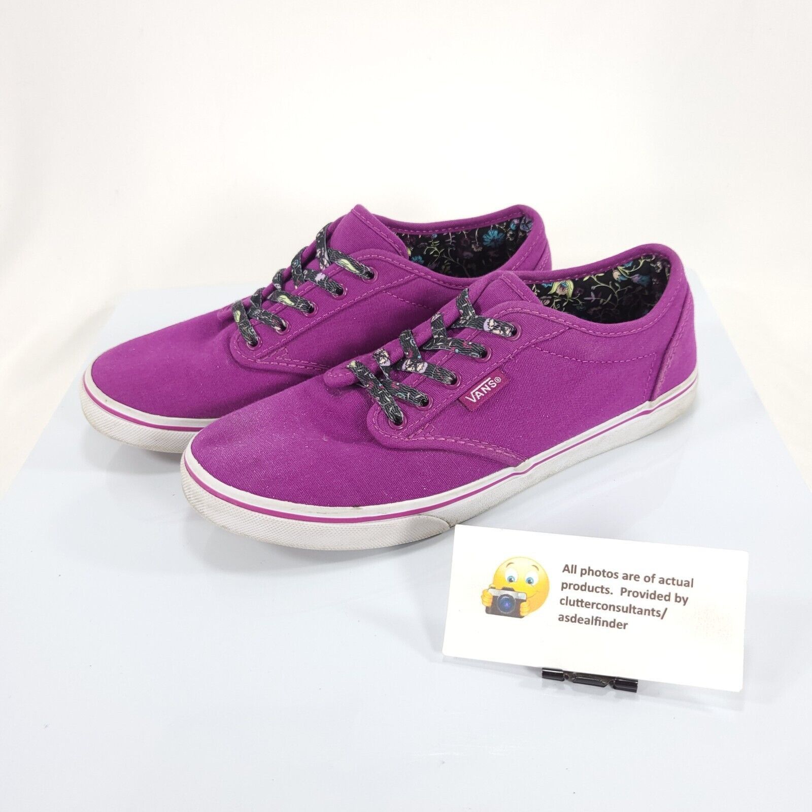 Vans Vans Off the Wall Shoe Womens Size 6.5 TC9R Purple White Size US 6.5 / IT 36.5 - 1 Thumbnail