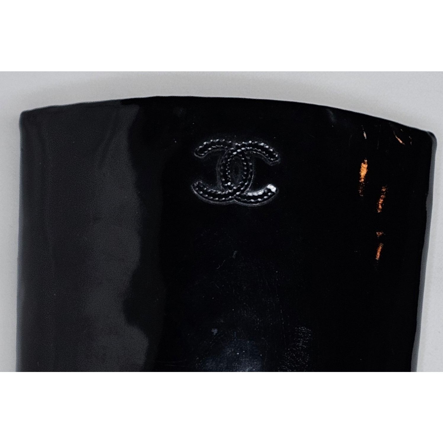 Chanel Chanel black patent boots and embroidered CC logo Size US 6 / IT 36 - 4 Thumbnail
