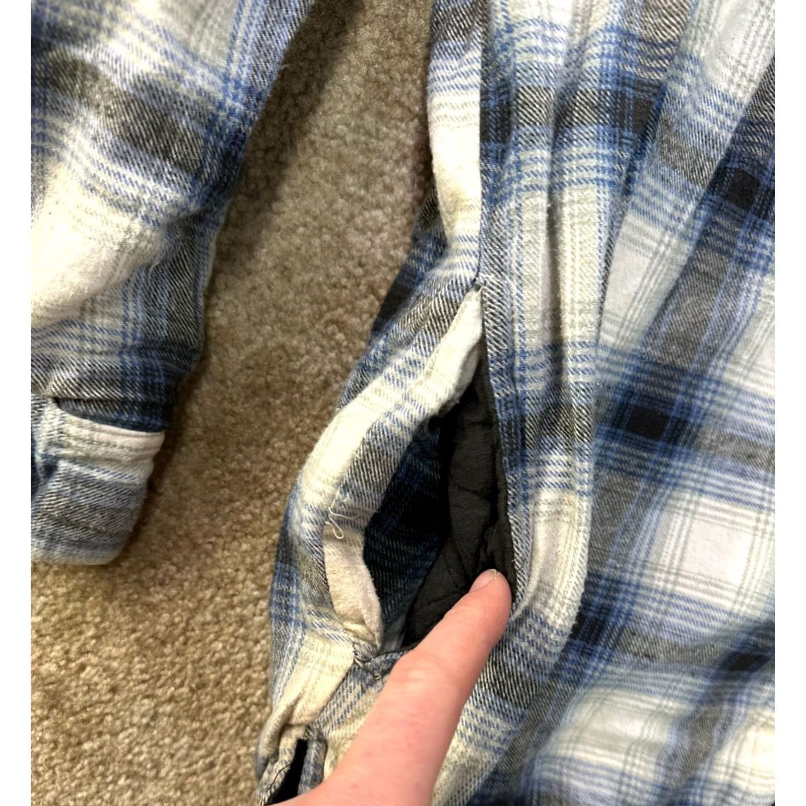 Vintage VINTAGE Quilt Lined Flannel Shirt Jacket Mens Large Plaid Workwear Button Front Blues Reservoir Clothing Quilted Lined Jacket Cowboy Western Size US L / EU 52-54 / 3 - 4 Thumbnail