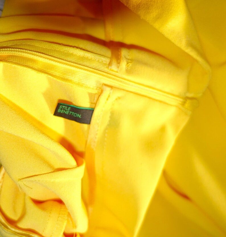 United Colors Of Benetton Stile Benetton Yellow Faux Wrap Skirt M Size 28" / US 6 / IT 42 - 7 Thumbnail