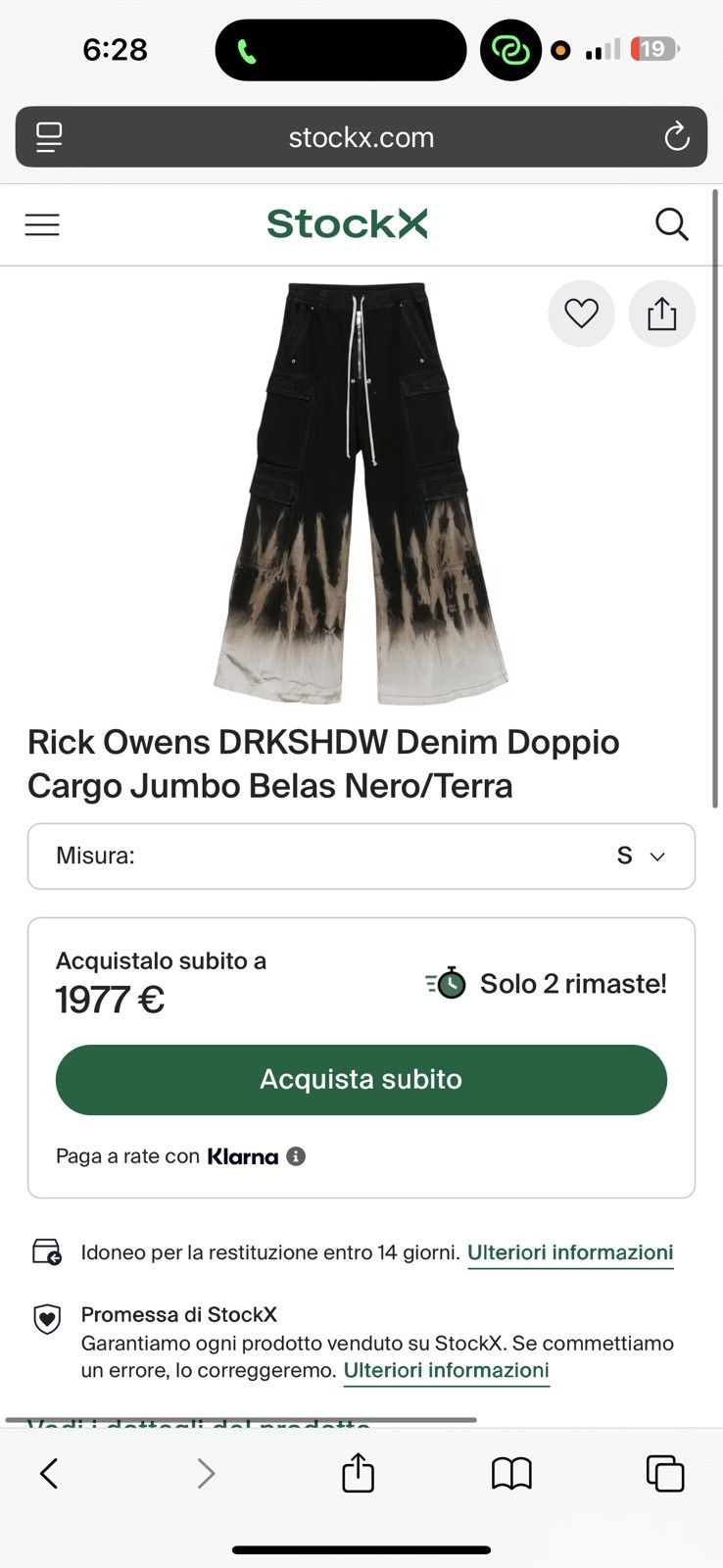 Rick Owens Double cargo jumbo belas Size US 30 / EU 46 - 13 Thumbnail