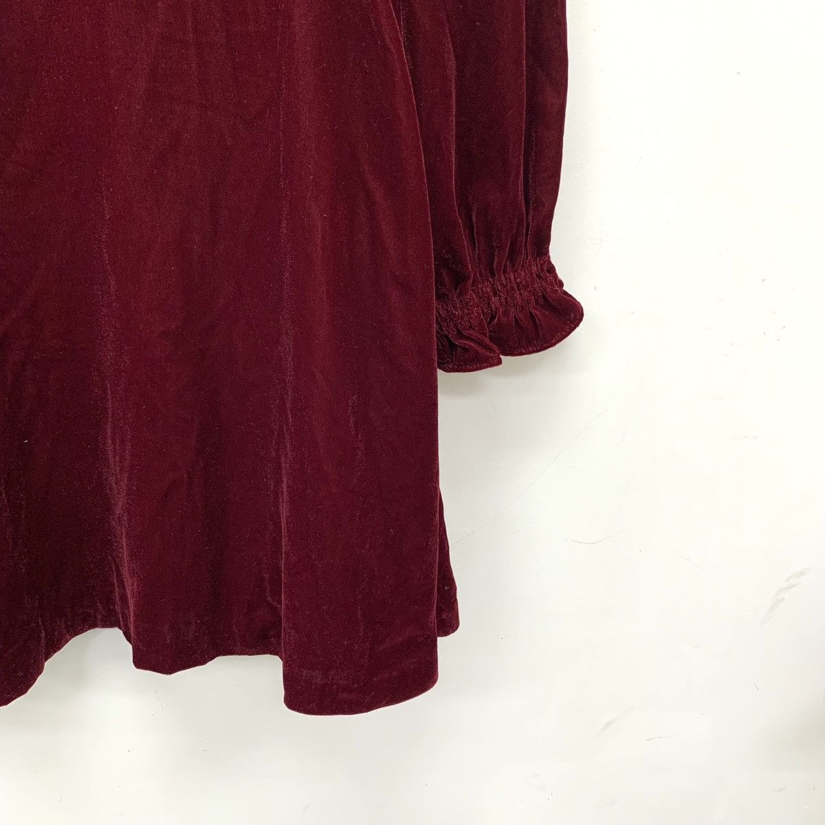 Maje Maje Deep Red Lace Trim Crew Neck Long Sleeve Dress K26WX Size S / US 4 / IT 40 - 4 Thumbnail