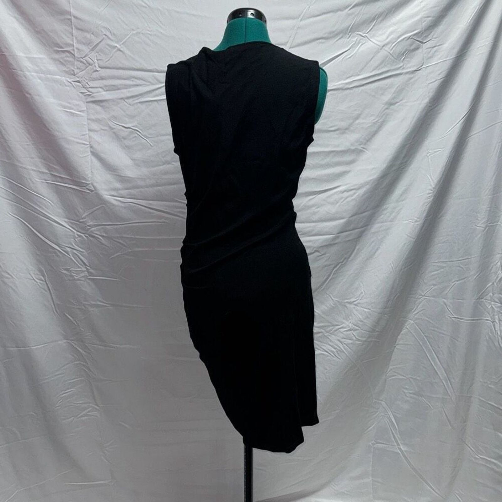 Allsaints All Saints Black Rina Asymmetric Draped Dress | Sz L, NWT Size L / US 10 / IT 46 - 7 Thumbnail