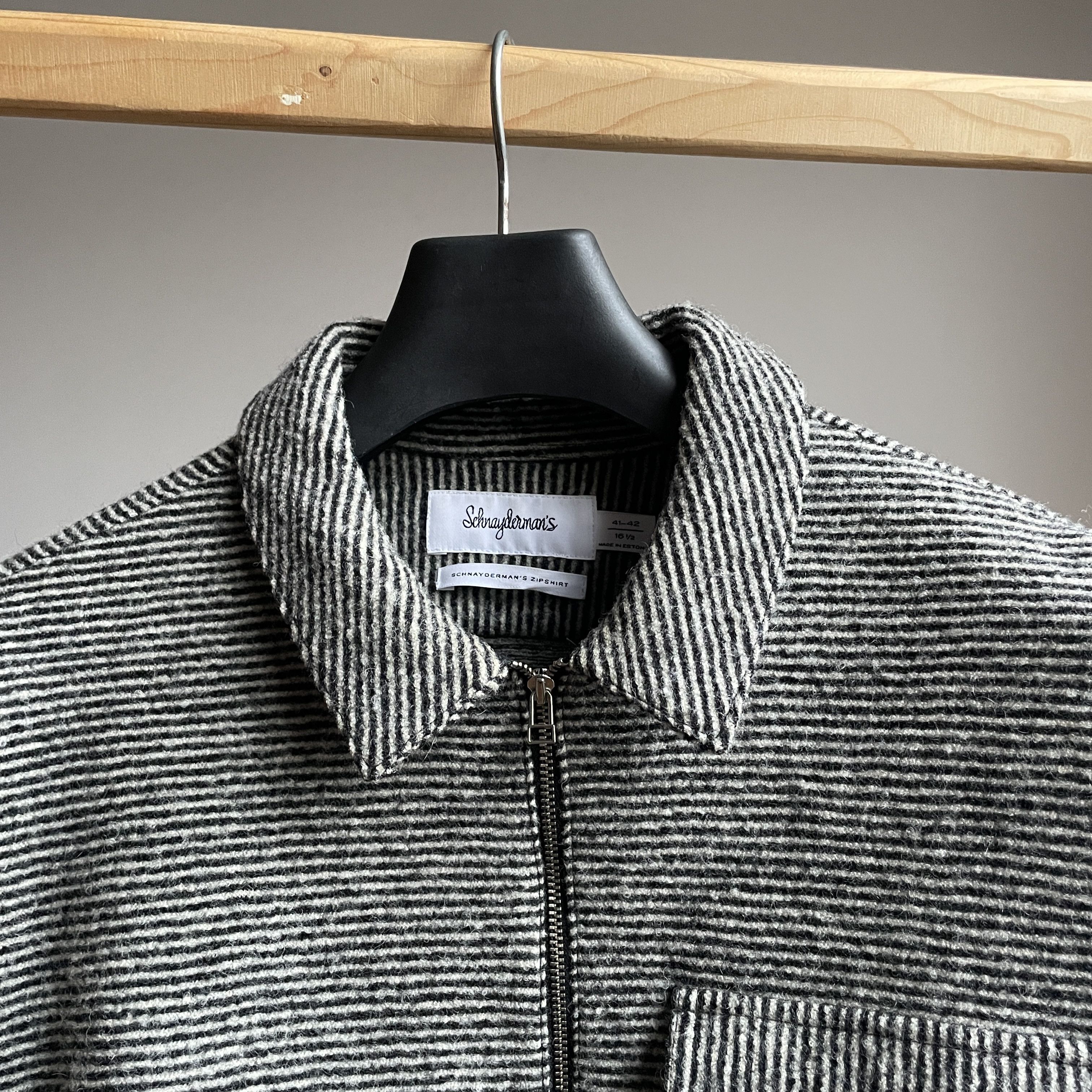 Schnaydermans Schnaydermans Striped Wool Zip Overshirt Jacket Size 41-42 Size US XL / EU 56 / 4 - 4 Thumbnail