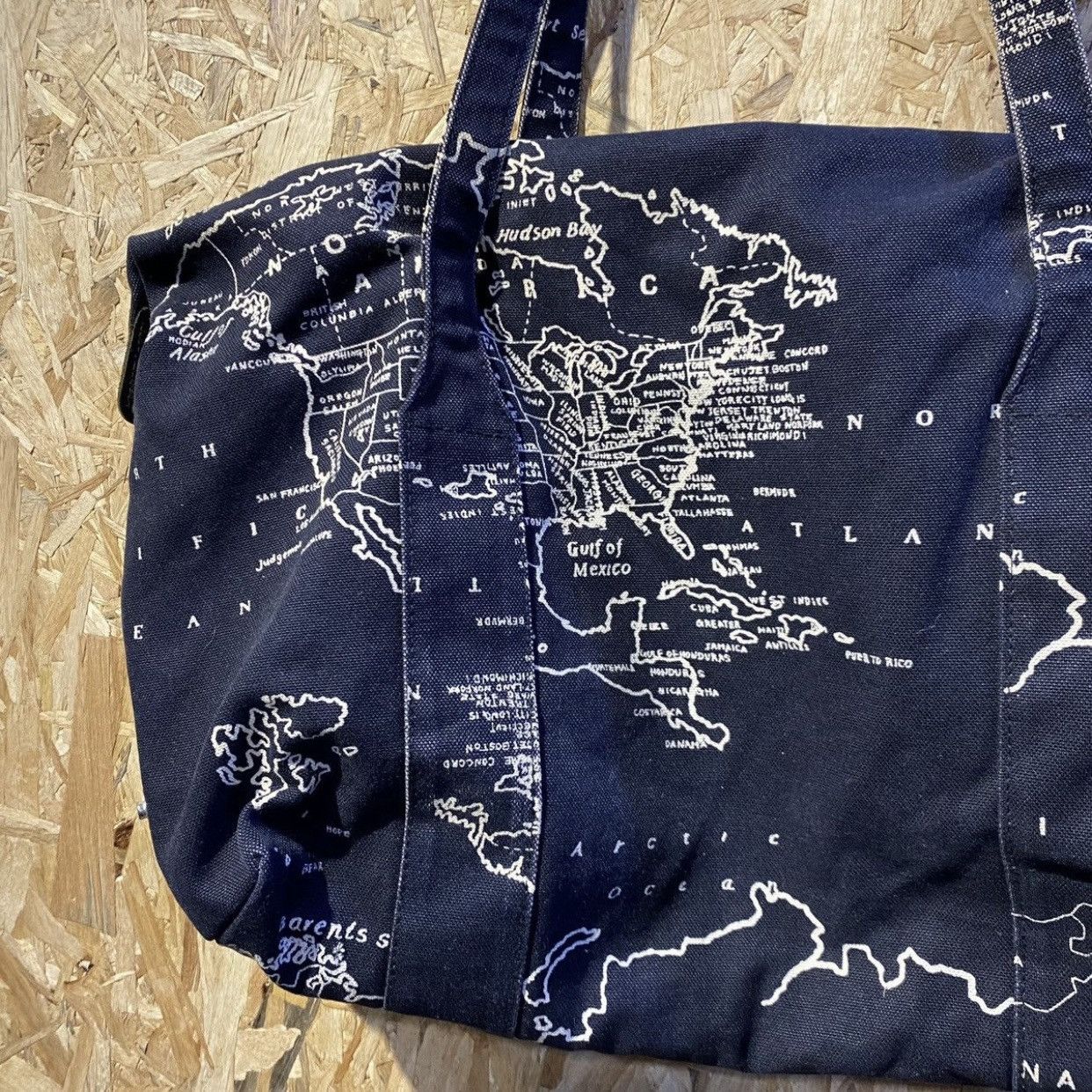 Japanese Brand Japanese Brand Judgemek Men's Denim Tote Bag World Map Size ONE SIZE - 5 Thumbnail