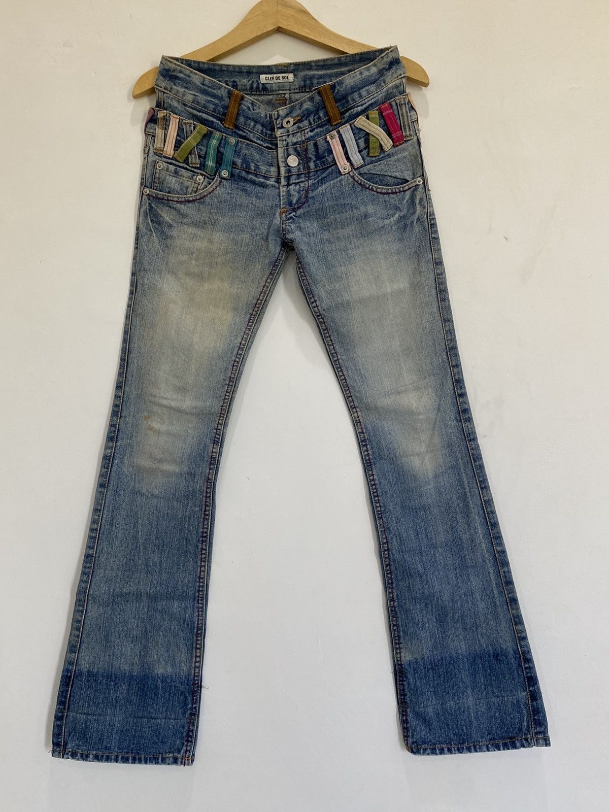 GOSTAR DE FUGA × If Six Was Nine × Japanese Brand double waist flare ifsx style jeans pant clef de sol Size US 28 / EU 44 - 11 Thumbnail