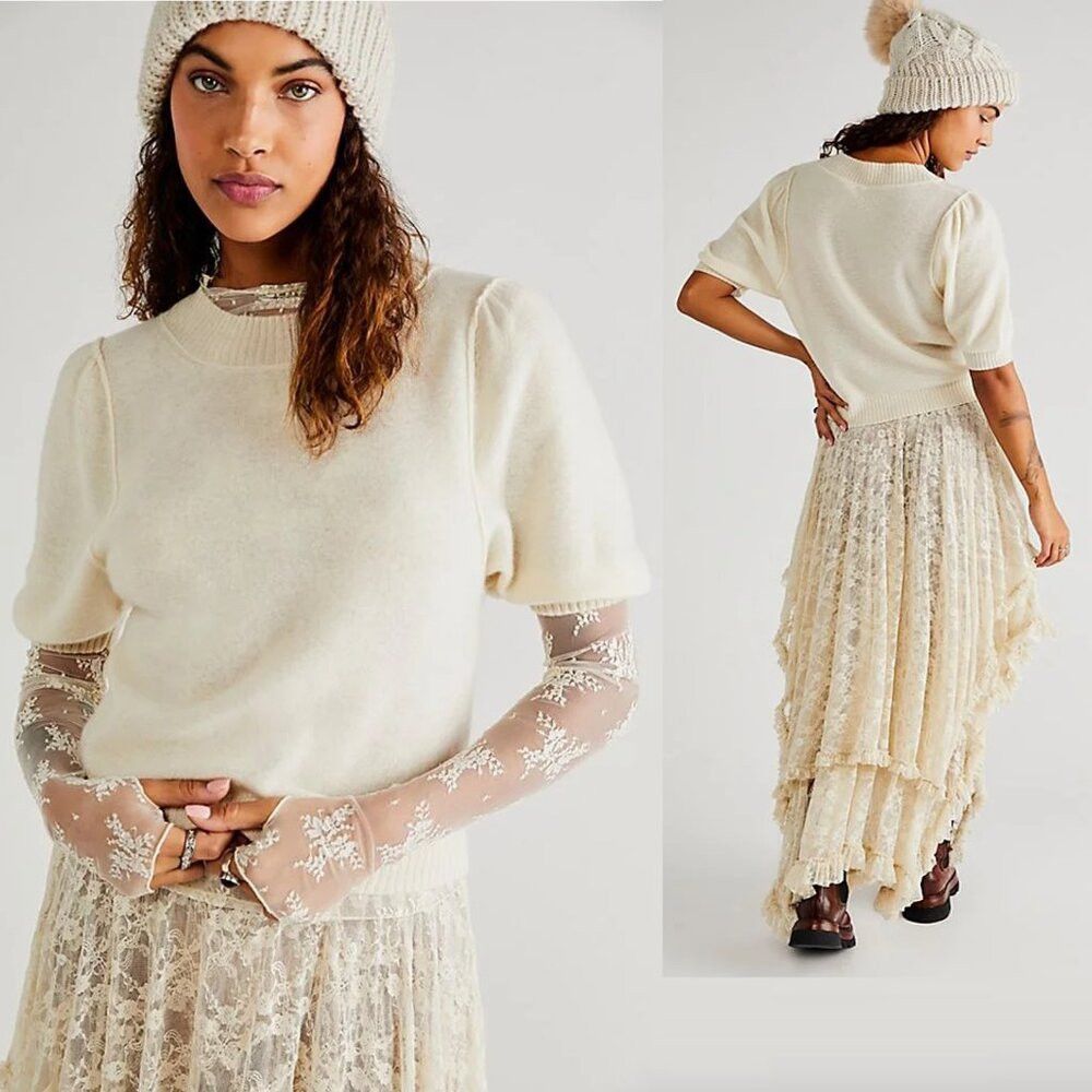 Free People Free People Staycation Cashmere Pullover In Cream Size M Size M / US 6-8 / IT 42-44 - 1 Thumbnail