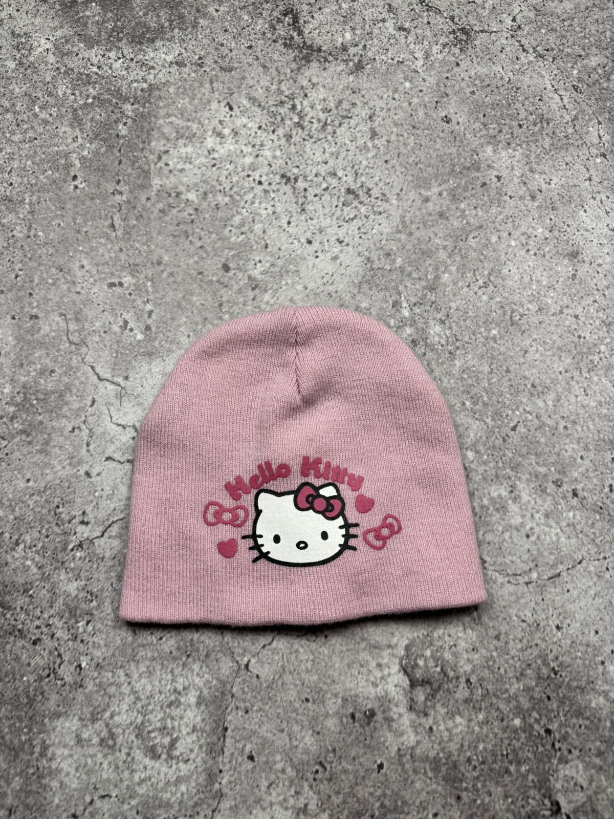 Japanese Brand Vintage Hello Kitty Y2K Big Logo Beanie Hat Japanesse Rare Size ONE SIZE - 1 Thumbnail