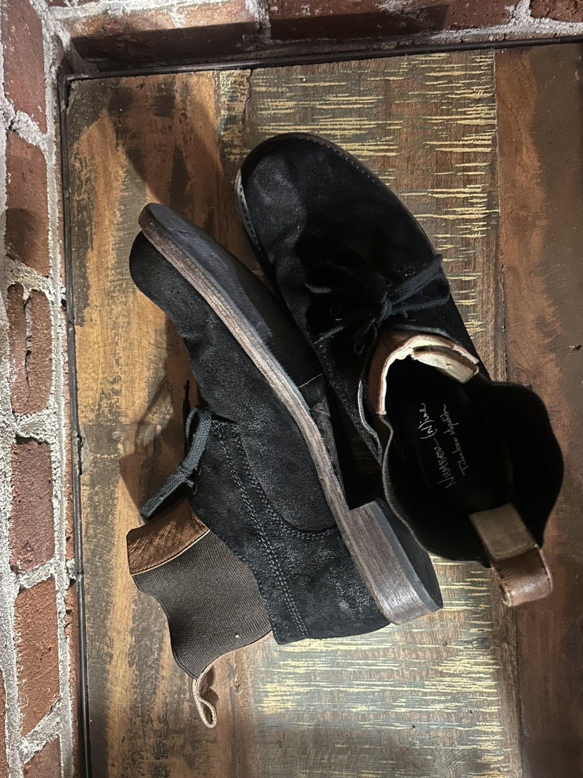 Number (N)ine SS08 “Birds” Double Layered Boots Size US 11 / EU 44 - 4 Thumbnail