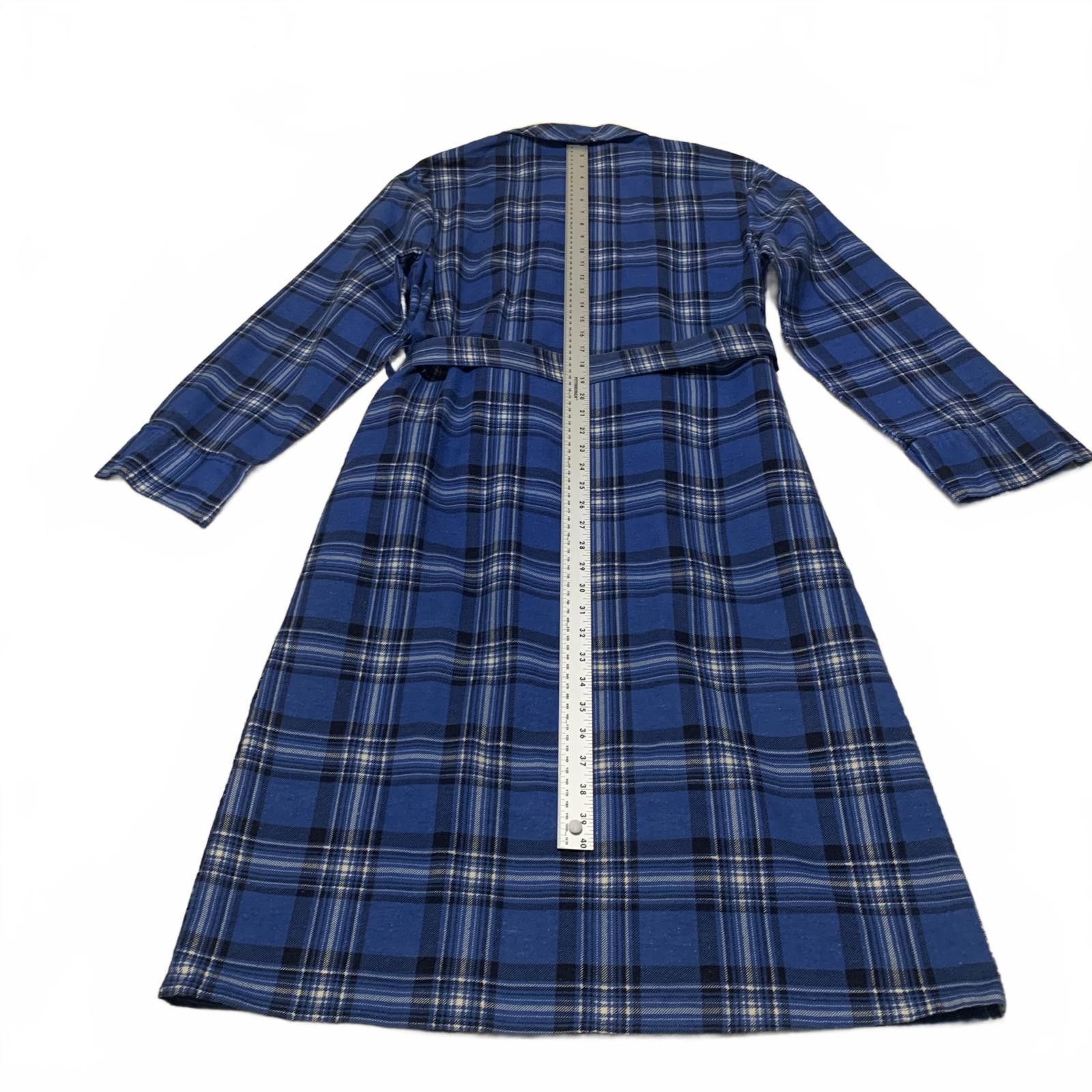 Other VTG 90s Harecourt Men's M Blue Plaid Cotton Robe with Belt Size ONE SIZE - 9 Thumbnail