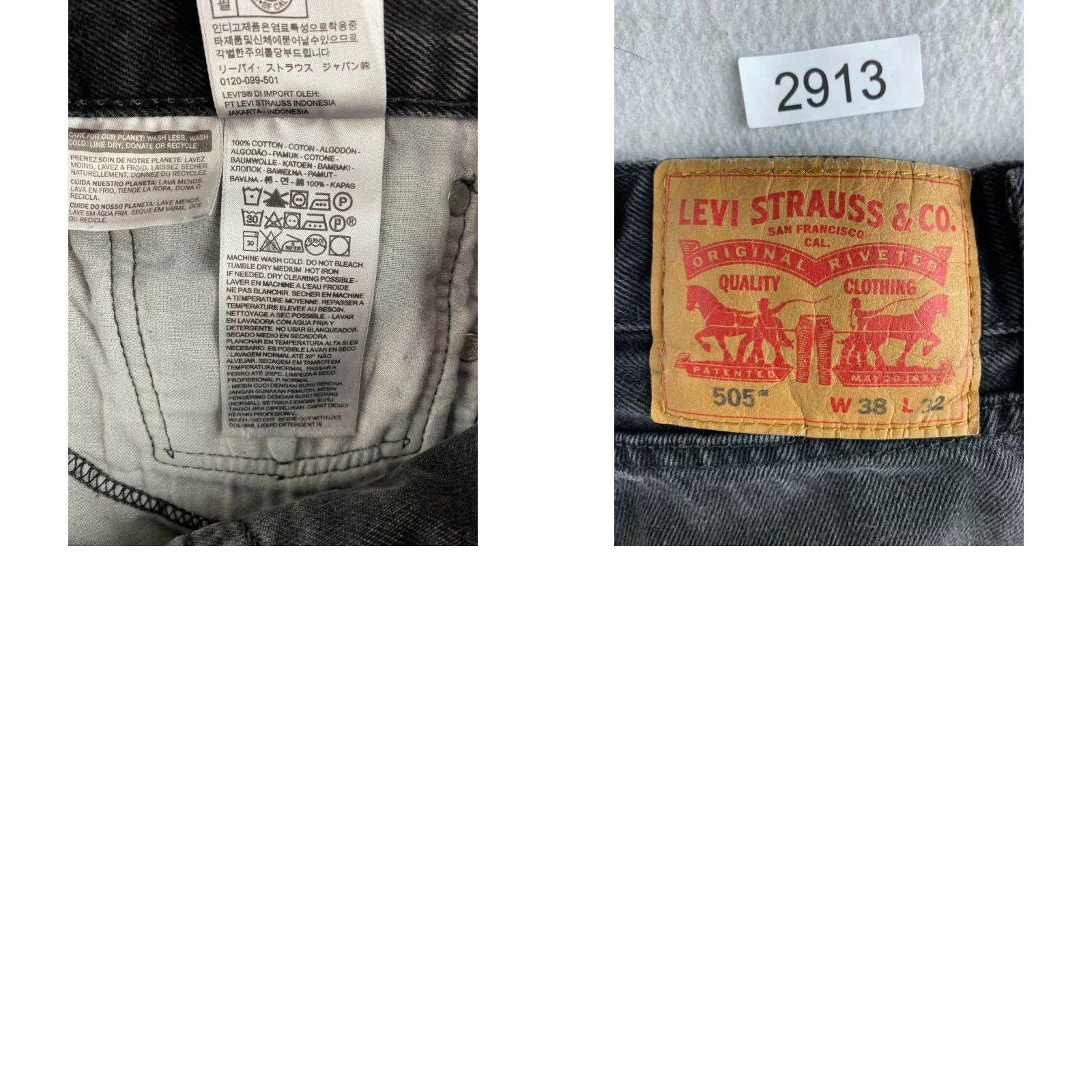 Levi's Levi's 505 Jeans Mens 38 Black Dark Wash Distressed Denim Mid-Rise Pockets Size US 38 / EU 54 - 11 Thumbnail