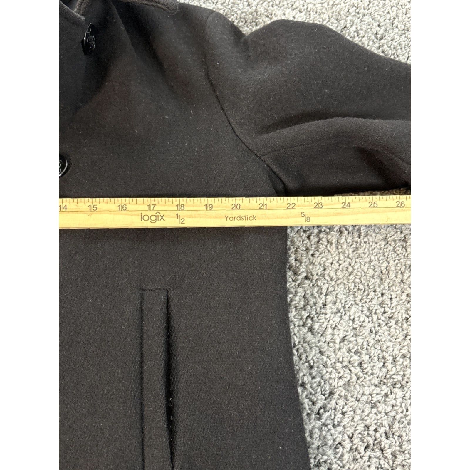 Vintage VINTAGE US Navy Mens Coat Pea Wool Black 38L MP72132 US Navy Pea Coat Mens Size 38L Black Wool Blk Size US XXS / EU 40 - 3 Thumbnail
