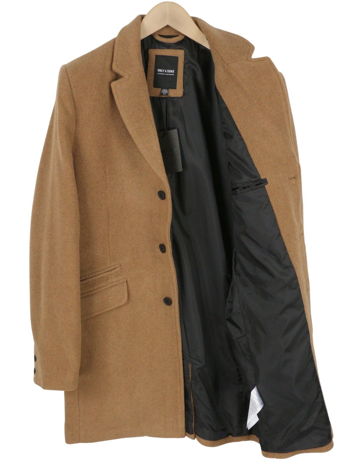 ONLY & SONS JUSTIN WOOL S Brown Melange Button-Up Notch 88057 Size US S / EU 44-46 / 1 - 4 Thumbnail
