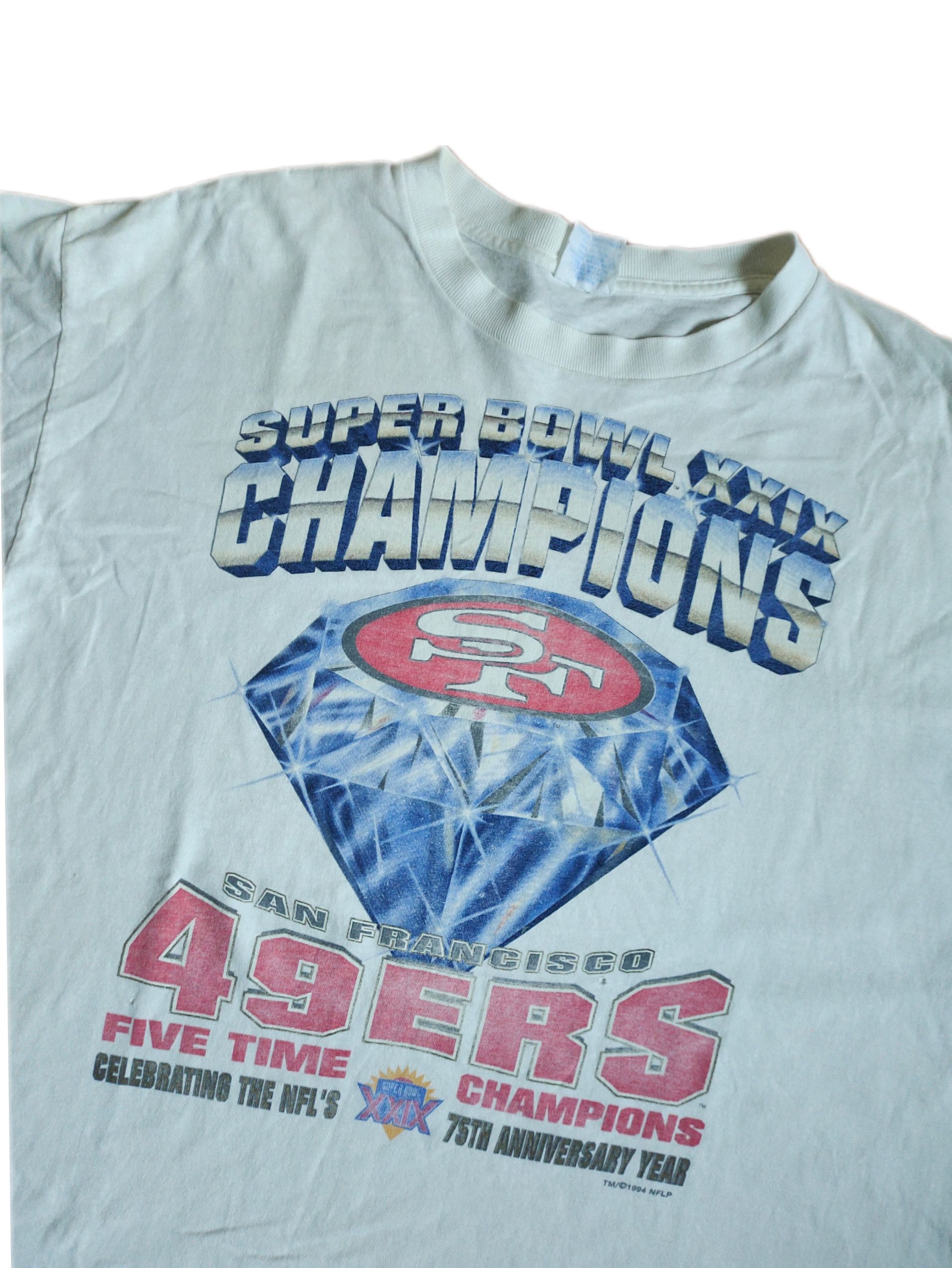 Vintage Vintage San Francisco 49ers 5 time Champion 90's T-shirt Size US XL / EU 56 / 4 - 3 Thumbnail