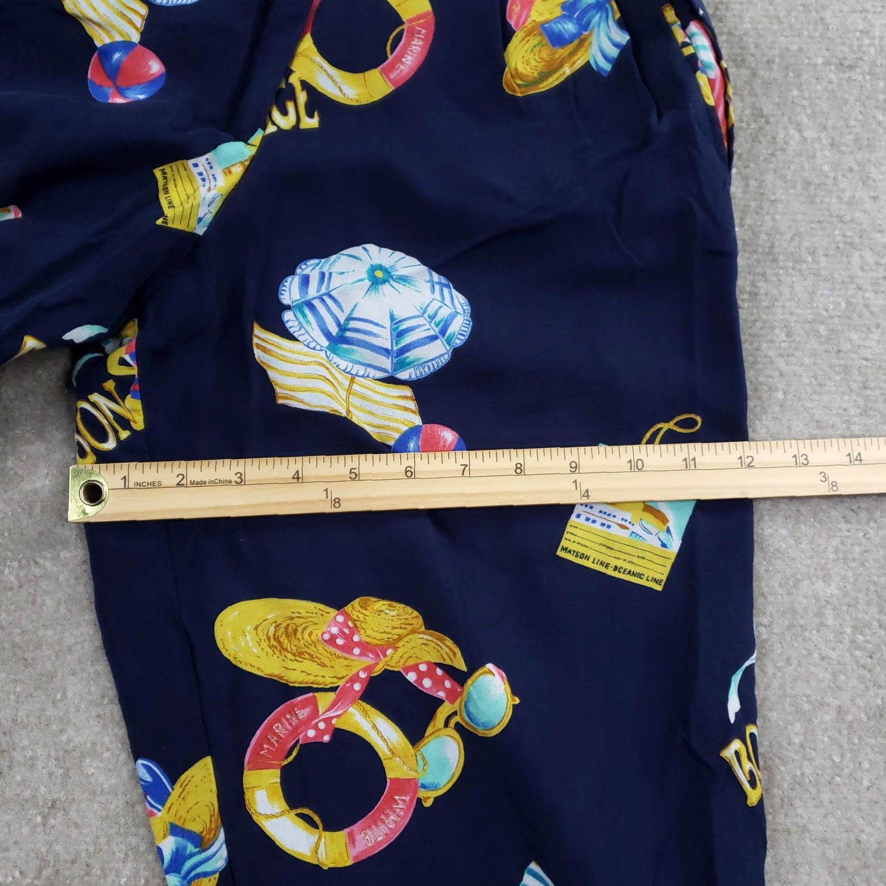 Vintage VINTAGE Breeches Pants Womens 2 Blue Bon Voyage Cruise Print High Rise Rayon 90s Size 26" / US 2 / IT 38 - 5 Thumbnail