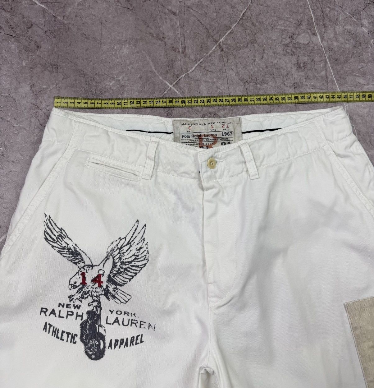 Polo Ralph Lauren VTG Style Polo Ralph Lauren Boxing Club Shorts White Size US 34 / EU 50 - 20 Thumbnail