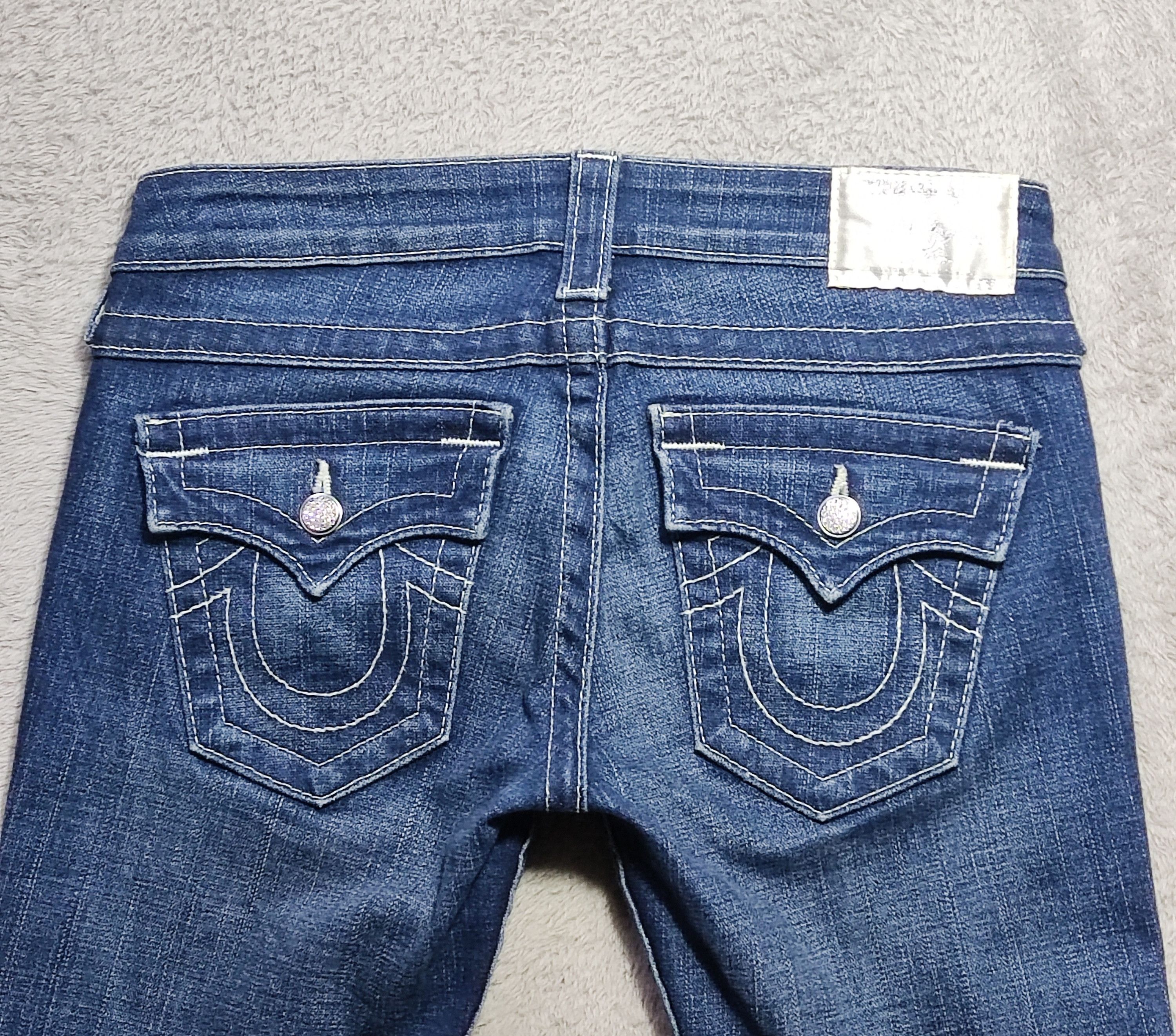 True Religion Y2K True Religion Lily Low Rise 3/4 Jeans Crystal Button Size 29" - 7 Thumbnail