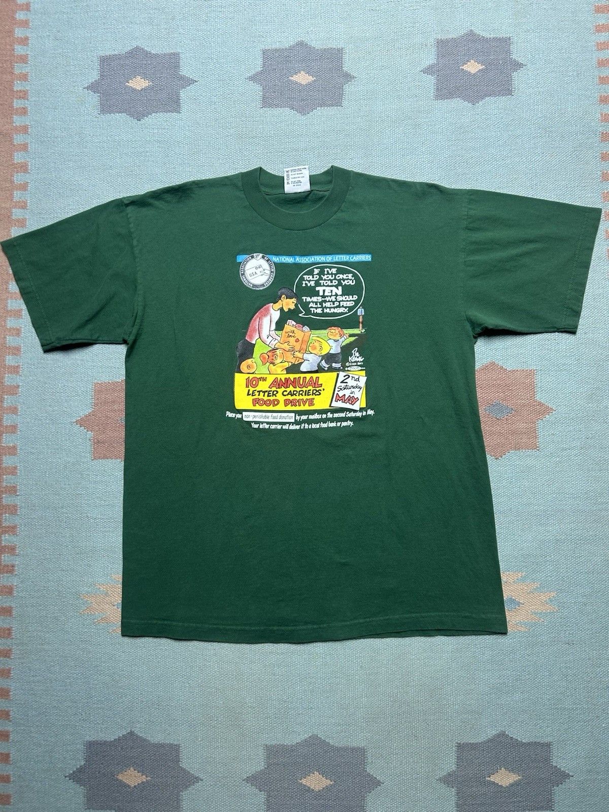 Vintage Vtg tshirt letter carrier food drive post office made USA XL Size US XL / EU 56 / 4 - 1 Thumbnail
