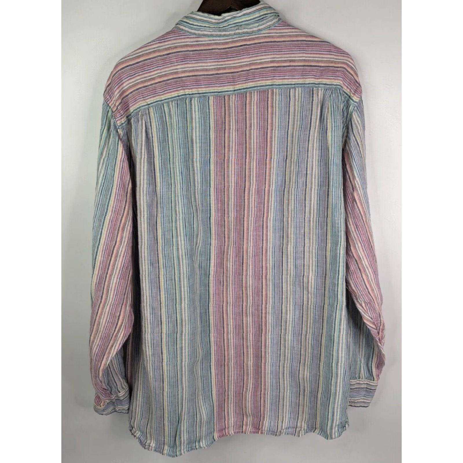 Tommy Bahama Tommy Bahama Shirt Mens 2XL Linen Long Sleeve Button Up Striped Colorful Size US XXL / EU 58 / 5 - 4 Thumbnail