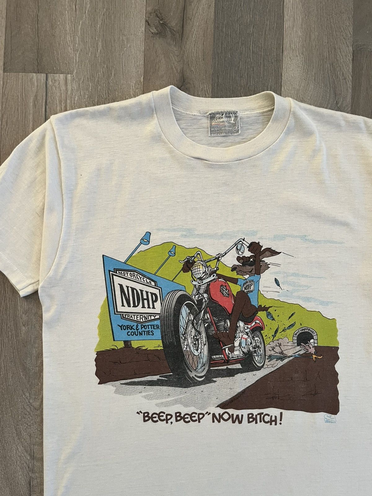 Other Vintage NDHP Motorcycle Club Wile E Coyote Tee Size US L / EU 52-54 / 3 - 3 Thumbnail