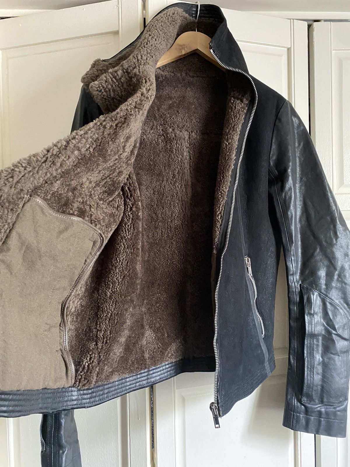 Rick Owens Rick Owens Shearling Geo and leather jacket Size US M / EU 48-50 / 2 - 6 Thumbnail
