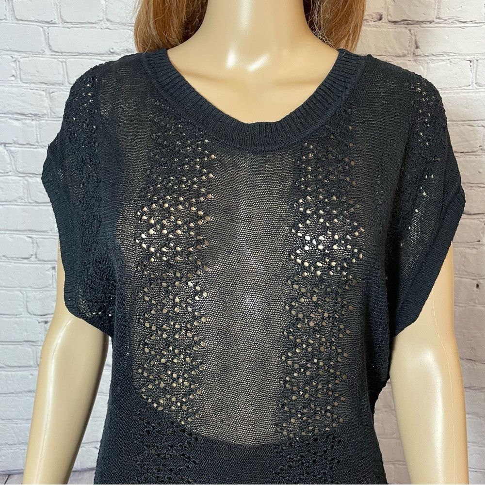 H&M H&M Black Knit Linen Blend Sleeveless Top Size L Size L / US 10 / IT 46 - 2 Thumbnail