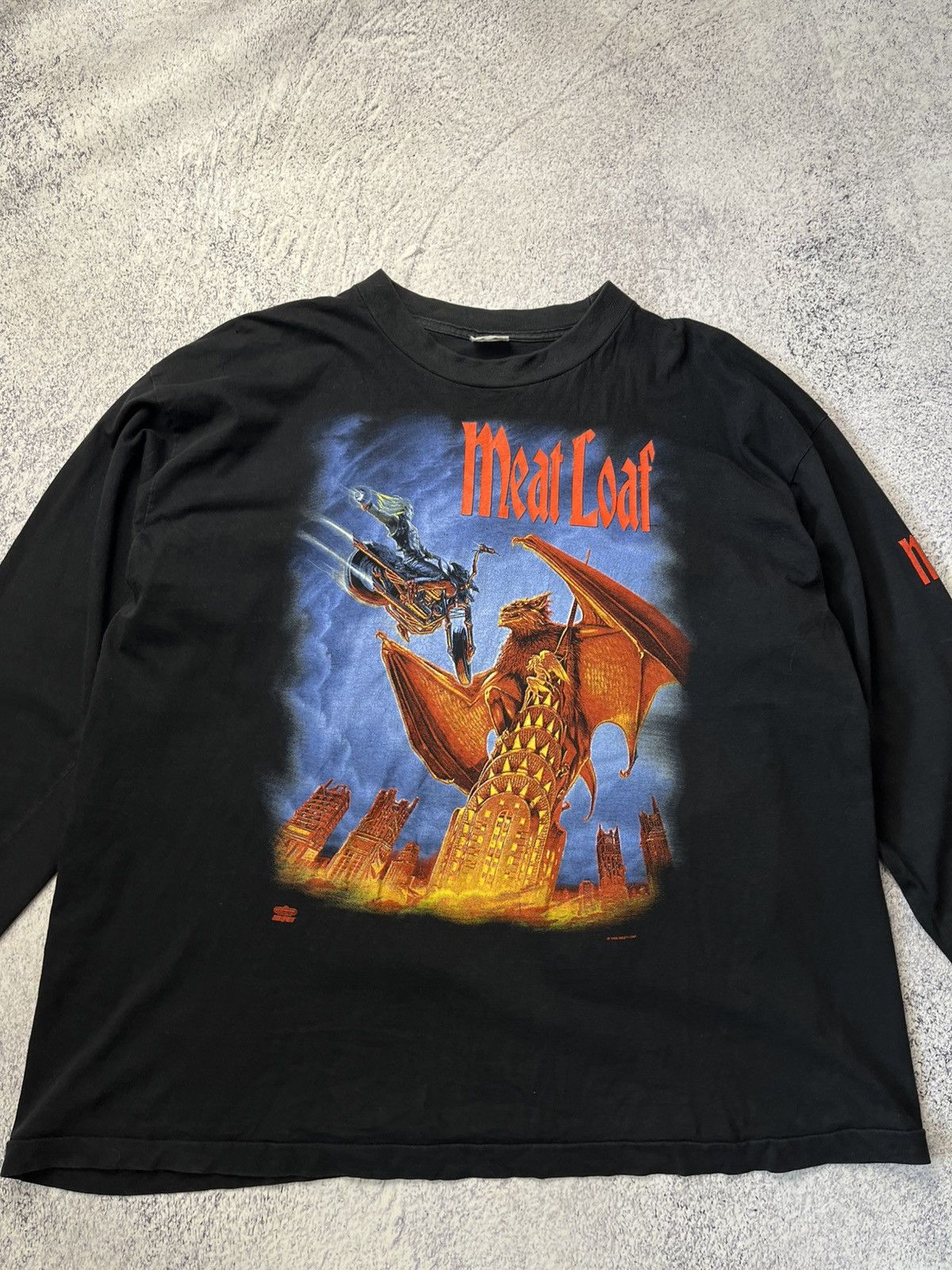 Band Tees Vintage 1993 Meat Loaf World Tour Long Sleeve T-Shirt Size US XL / EU 56 / 4 - 5 Thumbnail