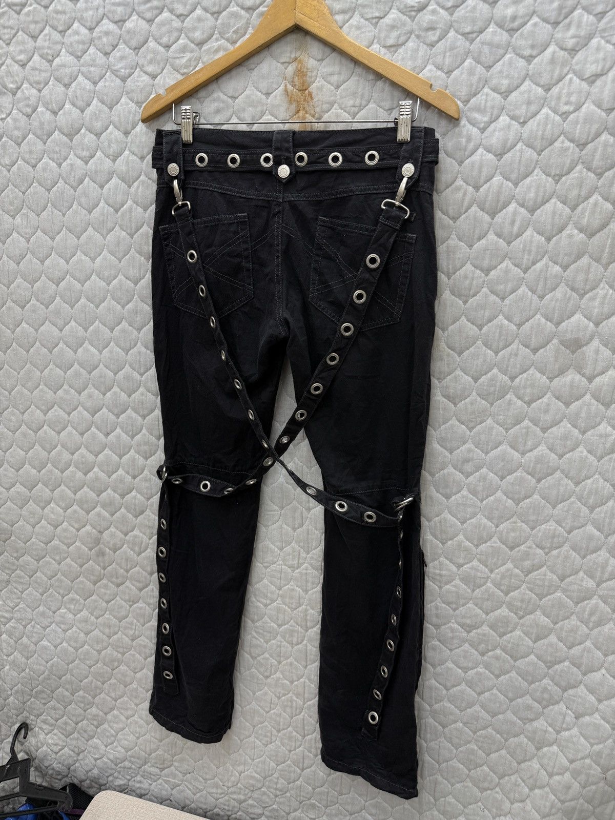 If Six Was Nine 🔥🔥🔥ARCHIVE ALGON QUINS BONDAGE PUNK PANTS Size US 32 / EU 48 - 6 Thumbnail