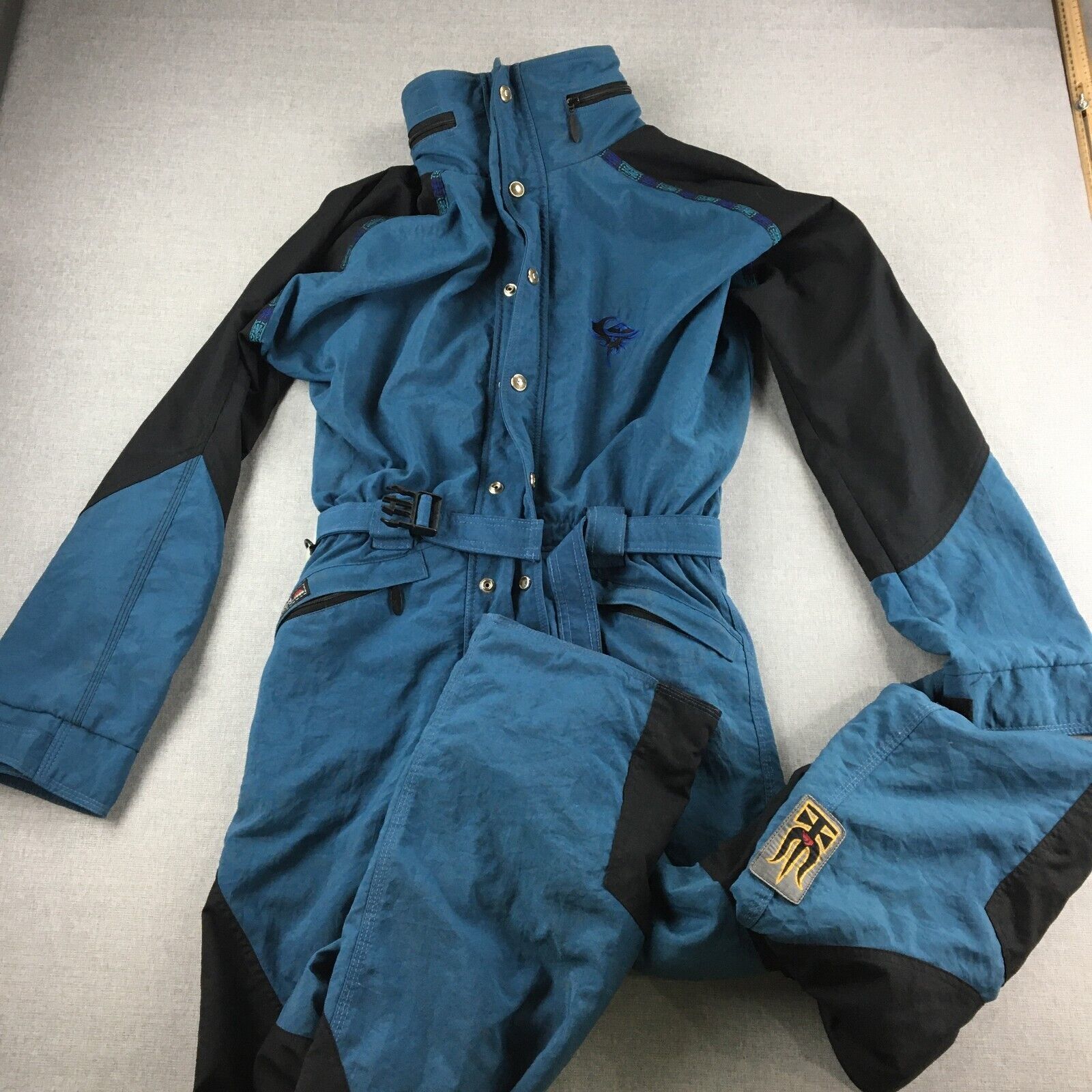 Image of Vintage 90's Quiksilver Ski Suit Size S Blue Q-Tron One Peice Snow Made In Aus in White, Men's