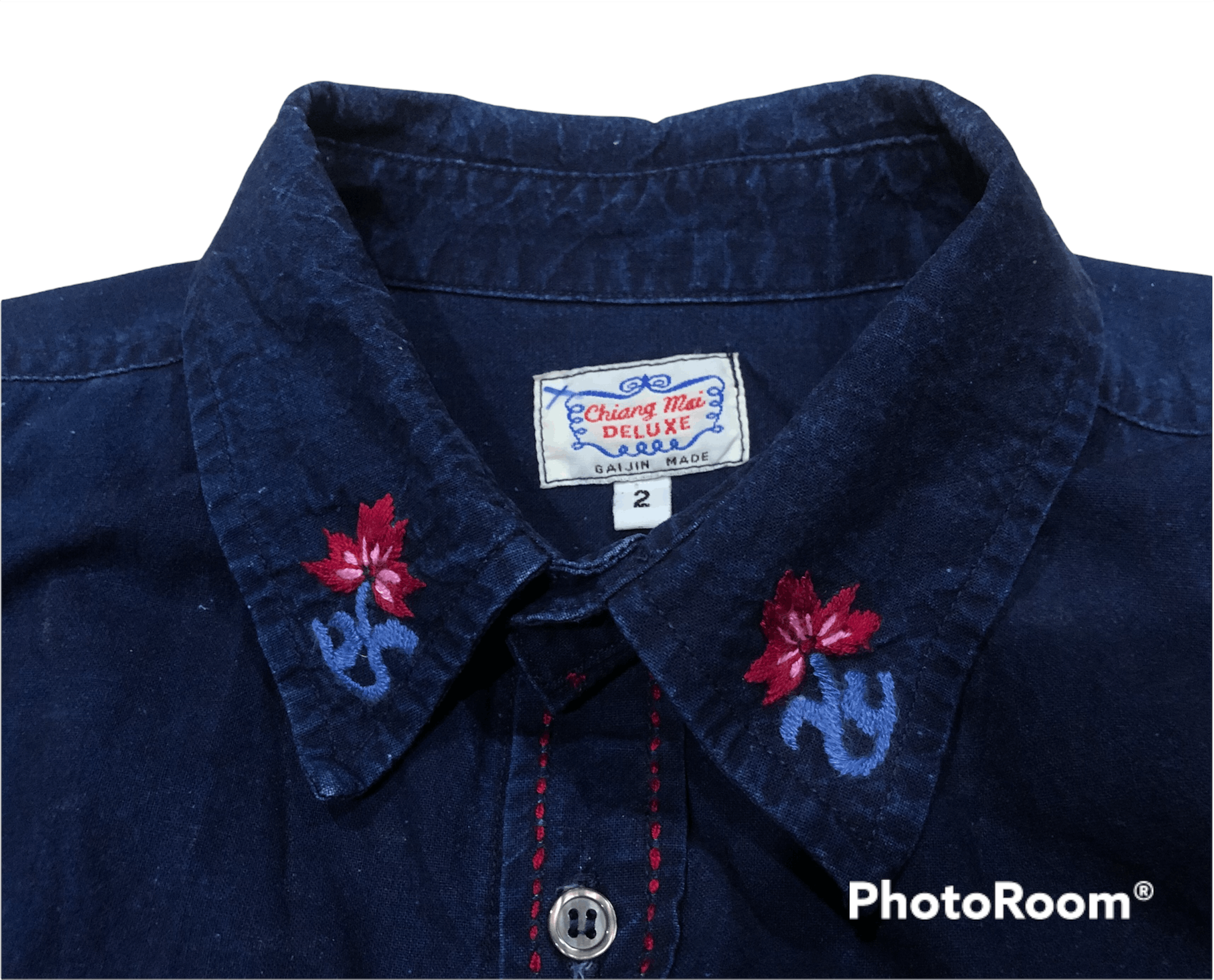 Indigo Gaijin Made Indigo Embroidered Work Shirt Size US M / EU 48-50 / 2 - 2 Thumbnail