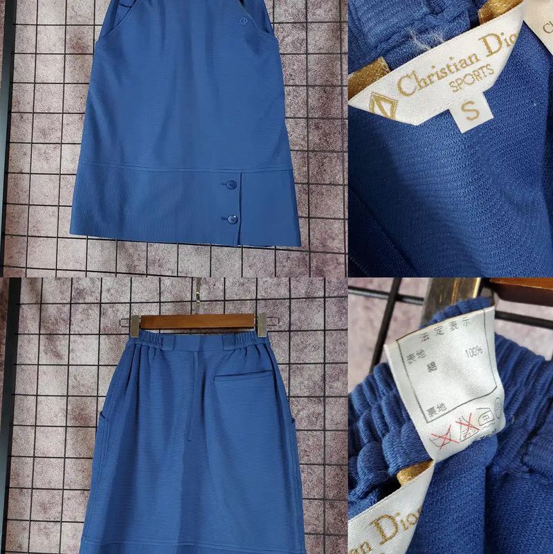 Dior Dior Embroidered Blue Midi Skirt for Women 0089 Size 28" / US 6 / IT 42 - 1 Thumbnail
