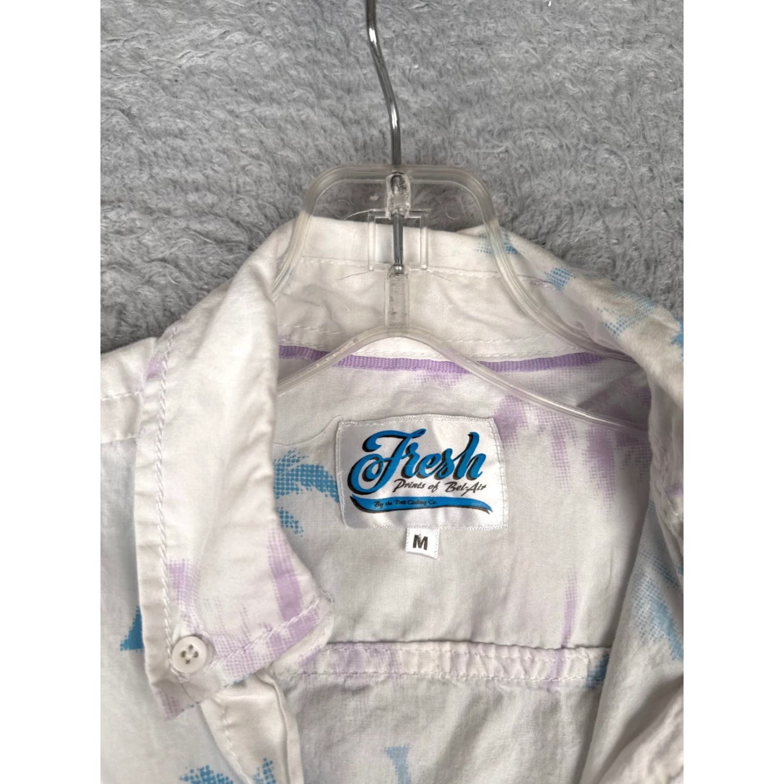 Vintage Fresh Prints Of Bel Air Shirt Men Medium White Palm Tree Hawaiian Cotton READ Size US M / EU 48-50 / 2 - 7 Thumbnail