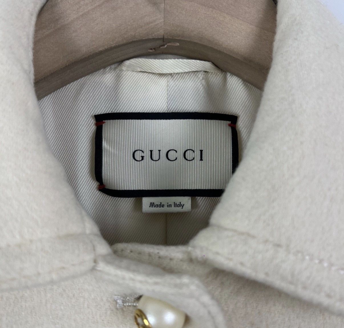 Gucci Gucci/Gucci Double G Pearl Button White Wool Coat K12 Size M / US 6-8 / IT 42-44 - 3 Thumbnail