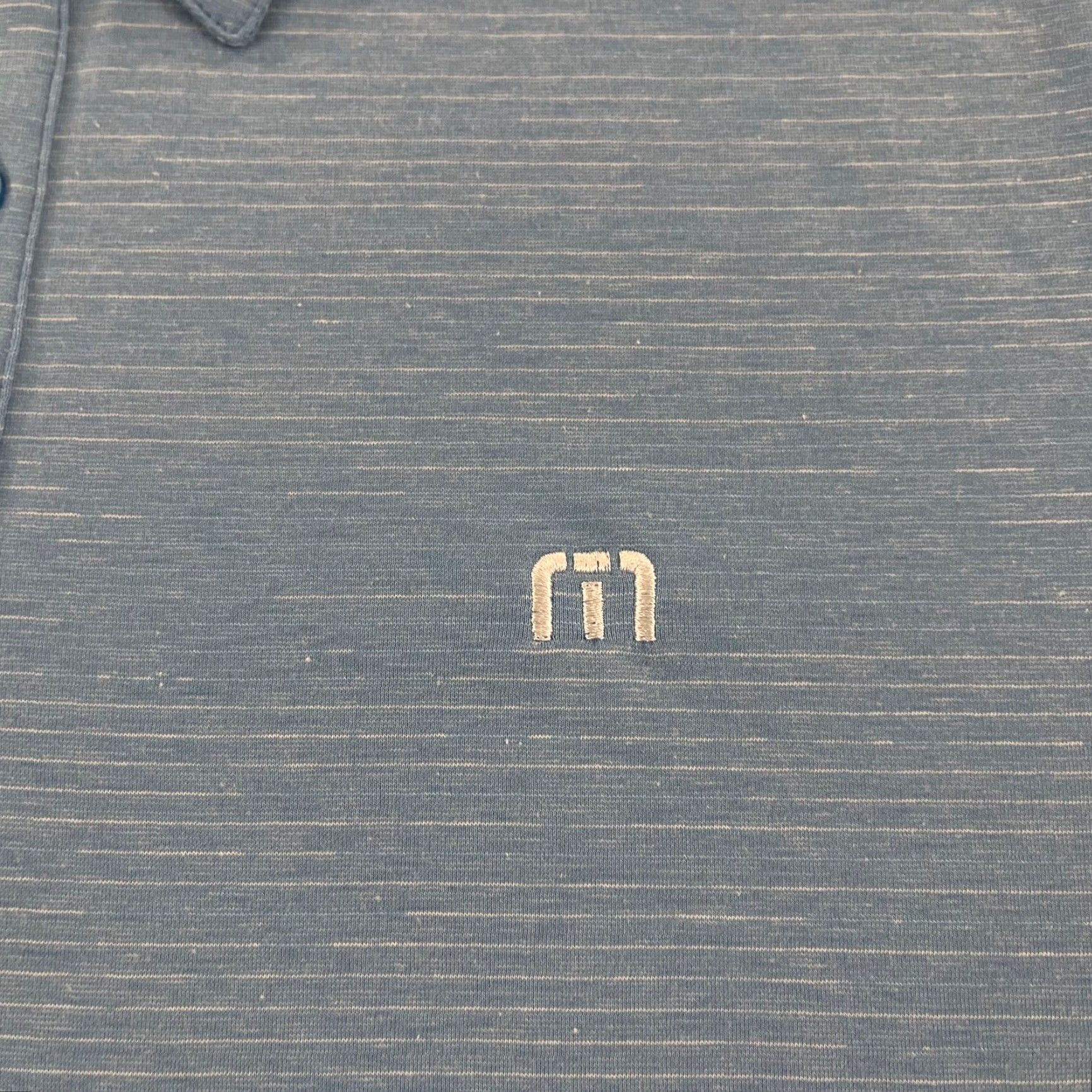 TravisMathew Travis Mathew Polo Shirt Mens Large Blue Striped Golf Performance Casual Sport Size US L / EU 52-54 / 3 - 2 Thumbnail