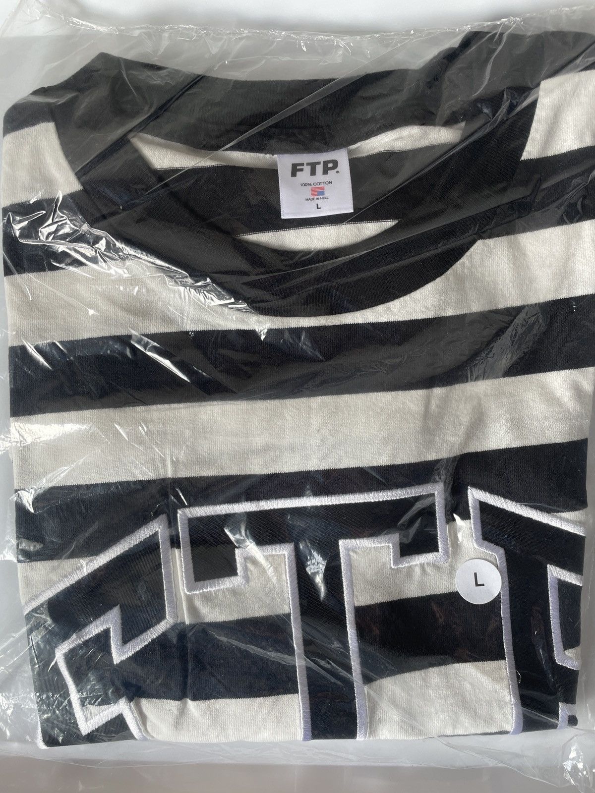 Fuck The Population FTP Striped arch logo tee (BLACK/WHITE) Size US L / EU 52-54 / 3 - 2 Thumbnail