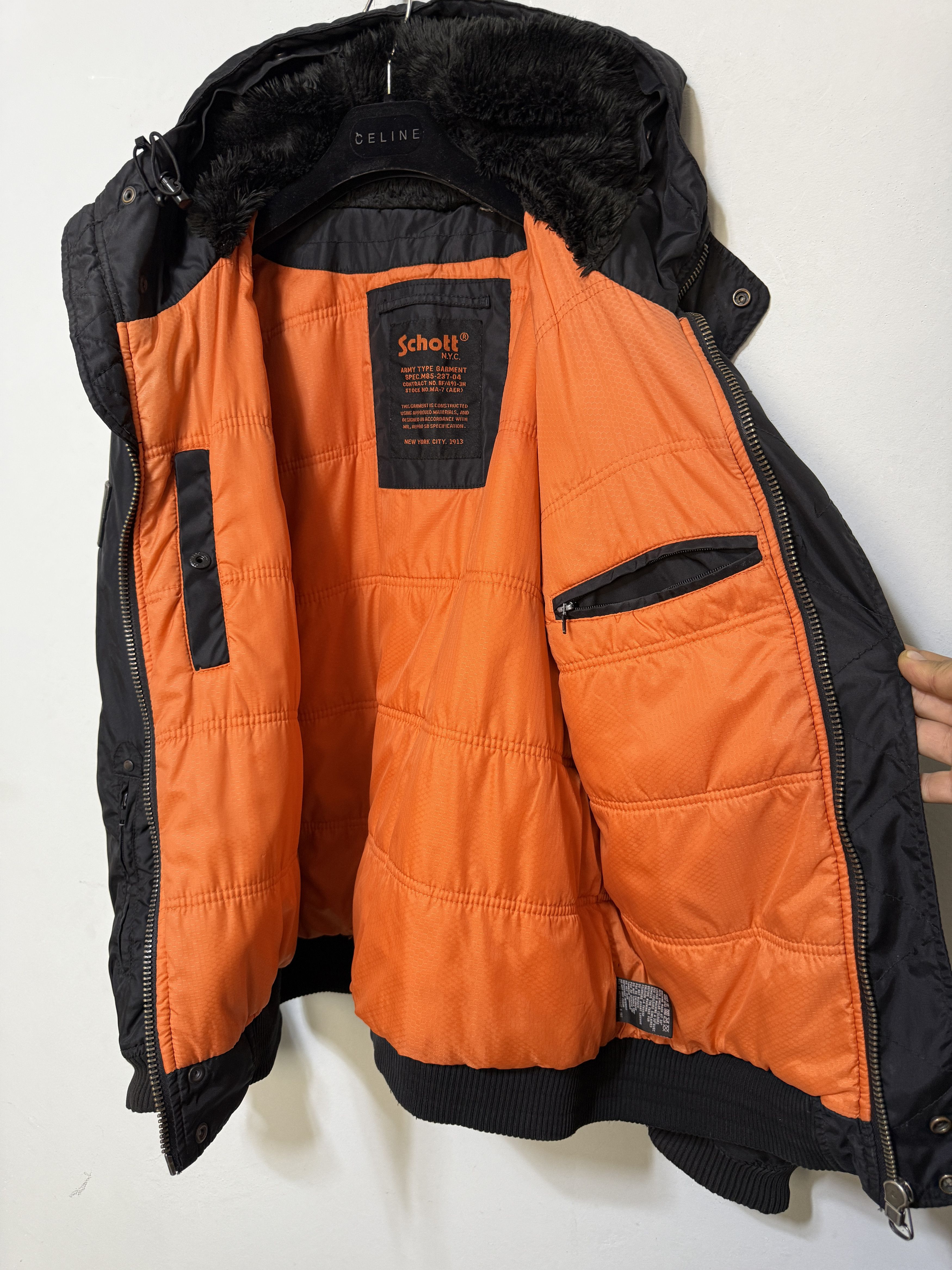Schott Schott bomber military hooded jacket puffer size xl Size US XL / EU 56 / 4 - 9 Thumbnail