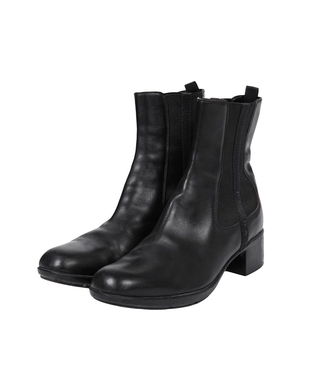 Prada Prada Black Leather Ankle Boots Size US 8.5 / IT 38.5 - 1 Thumbnail